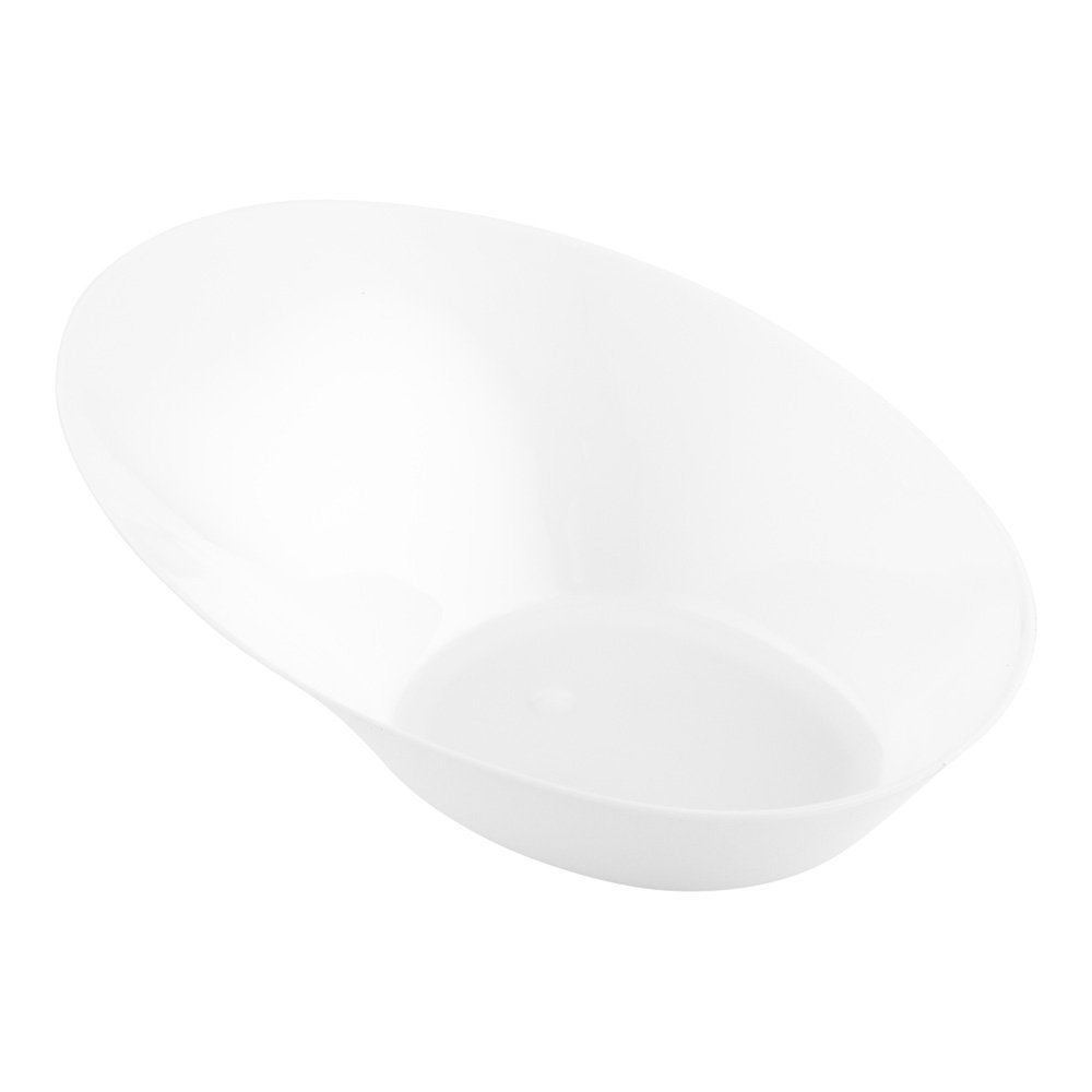 100-Pack White Plastic Mini Tasting Dishes 4x2.9x1.3 Inch - Oval Appetizer Plates for Desserts, Samples & Snacks | Perfect for Parties, Weddings, Catering & Restaurant Serving