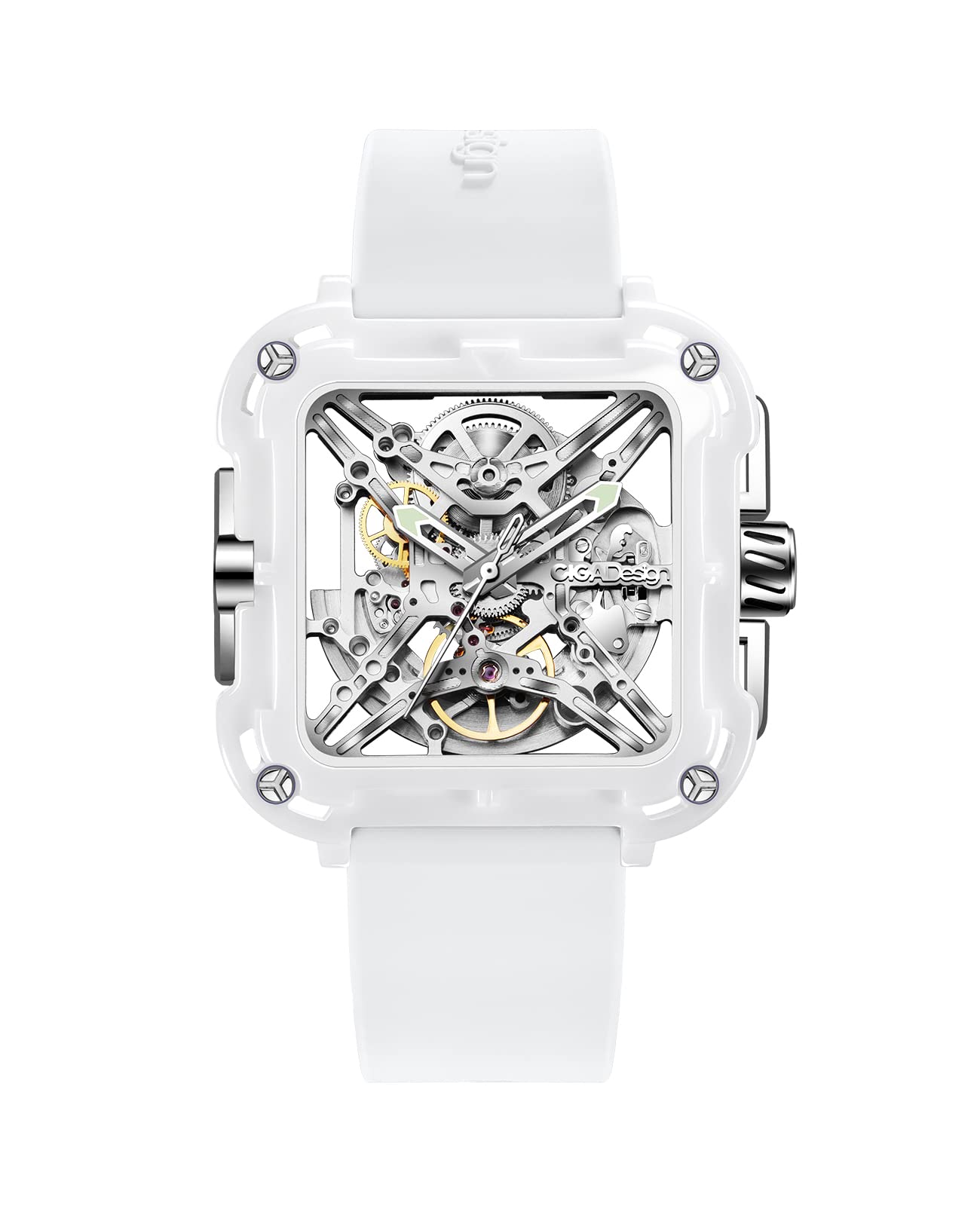 CIGA Design X Series Machina Women's Automatic Mechanical Watch - Sapphire Crystal Skeleton Dial with Silicone Strap | Fashion Accessory for Business, Party & Everyday Wear