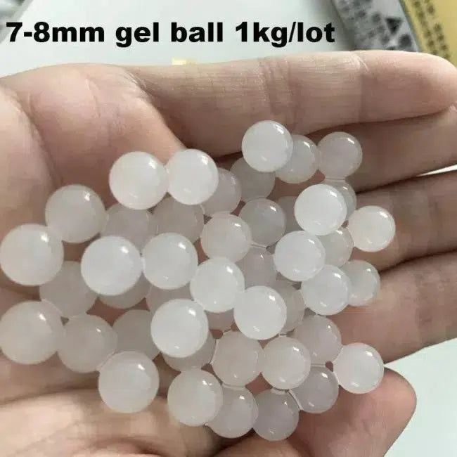 1kg 7-8mm Milky White Hardened Gel Balls for Gel Blaster, Airsoft, and Outdoor Shooting Games - Perfect for Tactical Training and Team Battles