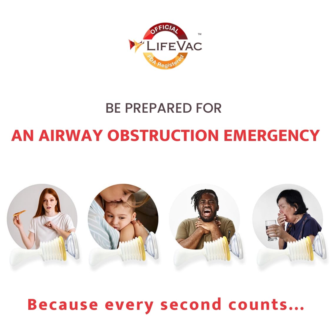 LifeVac Blue Travel Kit - Portable Choking Rescue Device for Kids & Adults | First Aid Airway Suction Tool | Emergency Home, Travel & Restaurant Safety Equipment | Perfect for Families, Schools and Outdoor Adventures