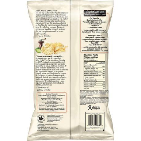 Miss Vickie's Kettle Cooked Lime & Black Pepper Potato Chips 200g (7.1 oz) - Crunchy Canadian Snacks for Parties, Picnics & Movie Nights