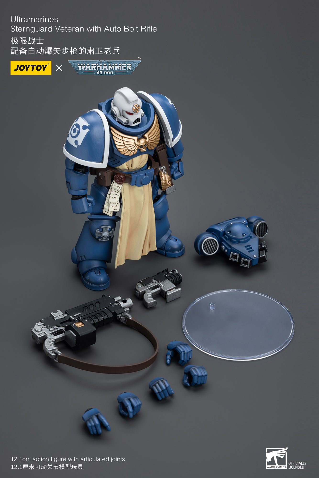 1/18 JOYTOY Warhammer 40K Ultramarines Sternguard Veteran Action Figure - Collectible Miniature for Tabletop Gaming & Display