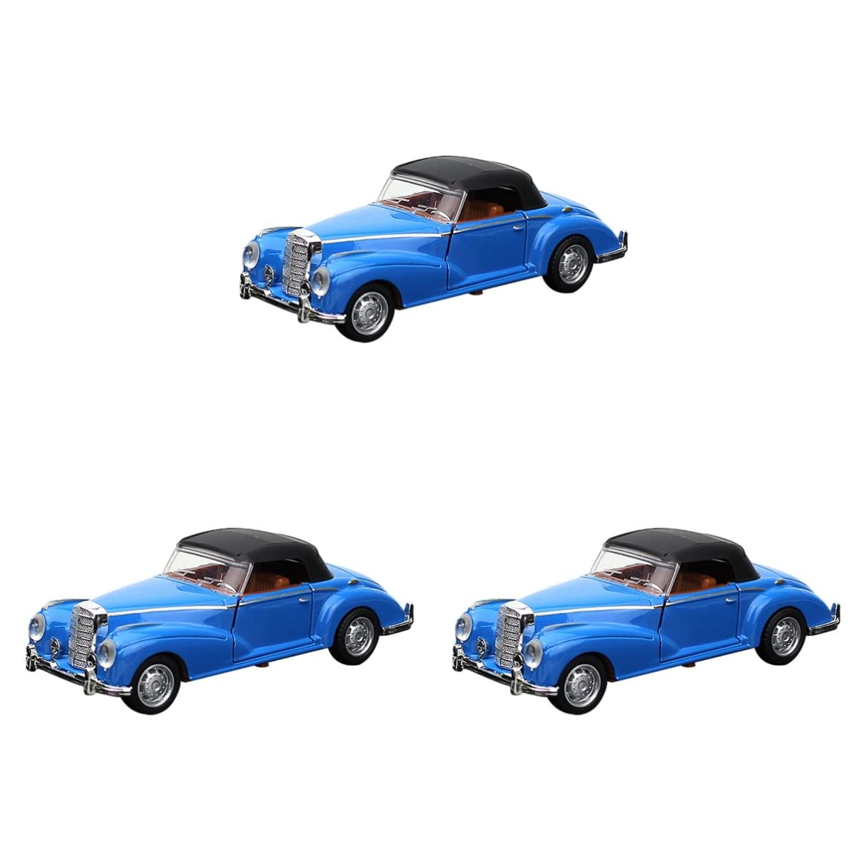 Toyvian 3-Piece Classic Vintage Die-Cast Metal Toy Car Set - Antique Model Cars for Collectors, Kids Play & Home Decor