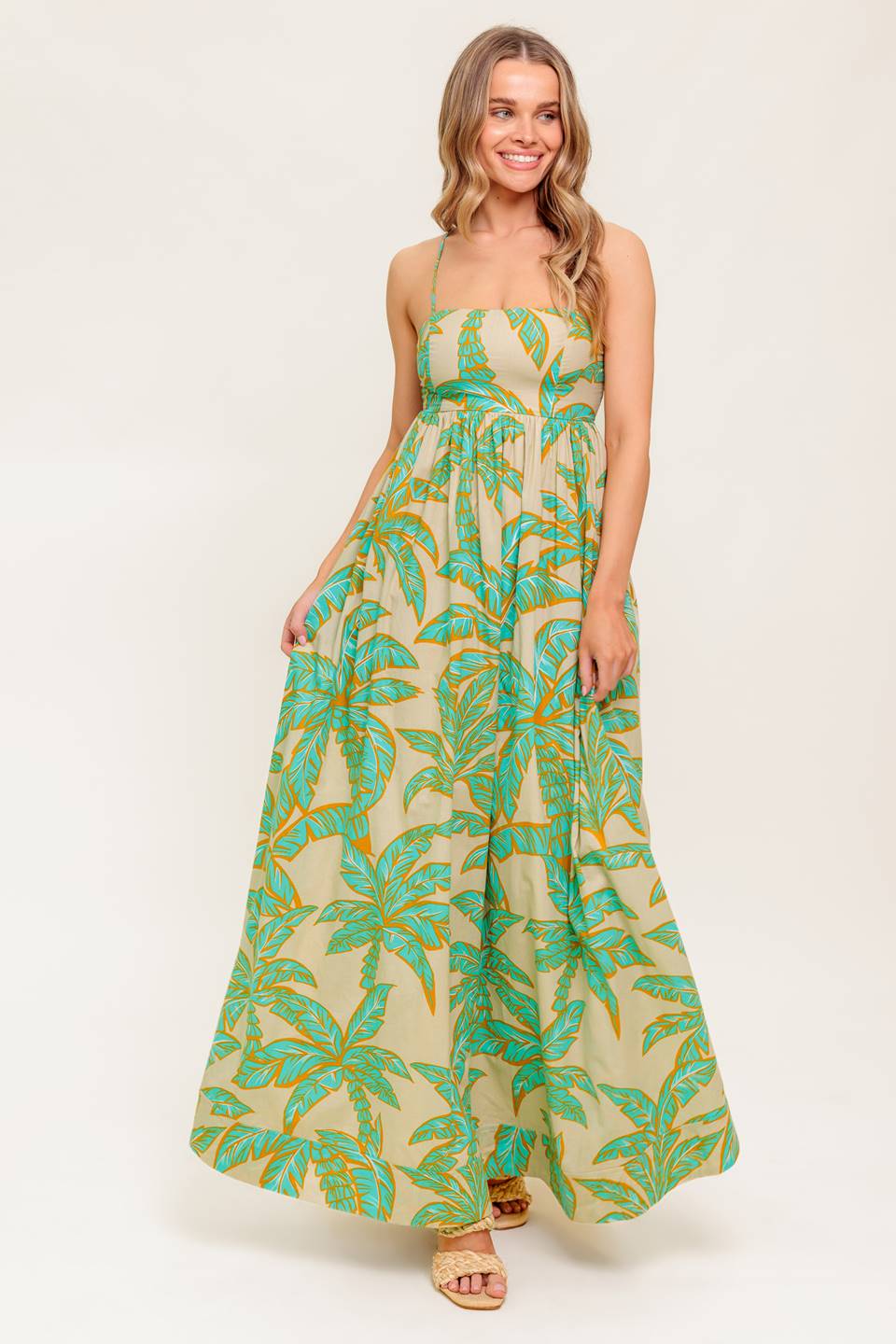 Augustine Tropical Maxi Dress - Flowy Summer Beach Dress for Women | Perfect for Vacations, Pool Parties & Boho Outfits