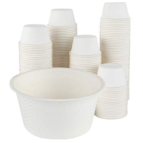 BRHEEZ 2 oz Disposable Bagasse Fiber Souffle Cups - 100% Natural Biodegradable & Compostable Eco-Friendly Paper Alternative | Perfect for Condiments, Small Portions, Samples & Party Serving | White (Case of 1600 Cups) - Ideal for Restaurants, Cafes, Catering & Eco-Conscious Events
