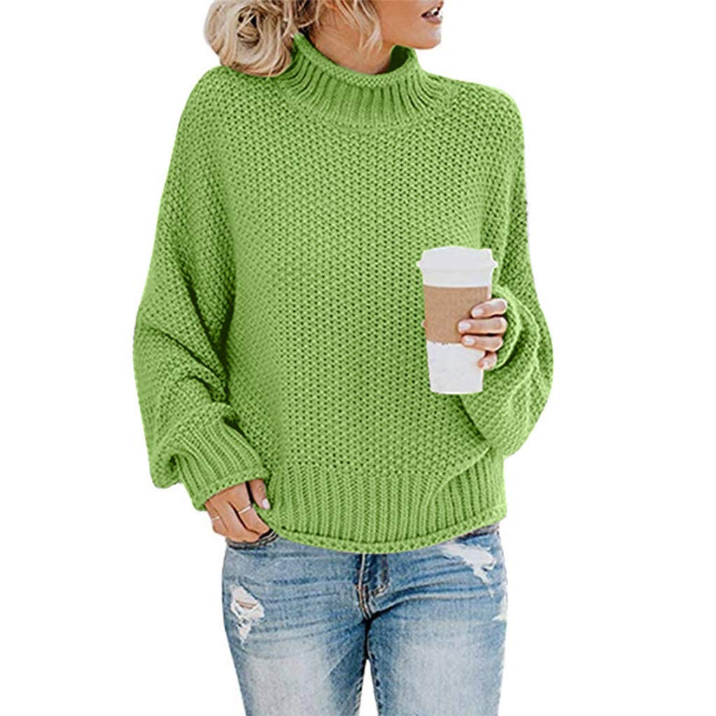 HIRIRI Women's Chunky Knit Turtleneck Sweater - Oversized Batwing Long Sleeve Pullover Top for Winter | Cozy Casual Wear, Office Outfits & Holiday Fashion