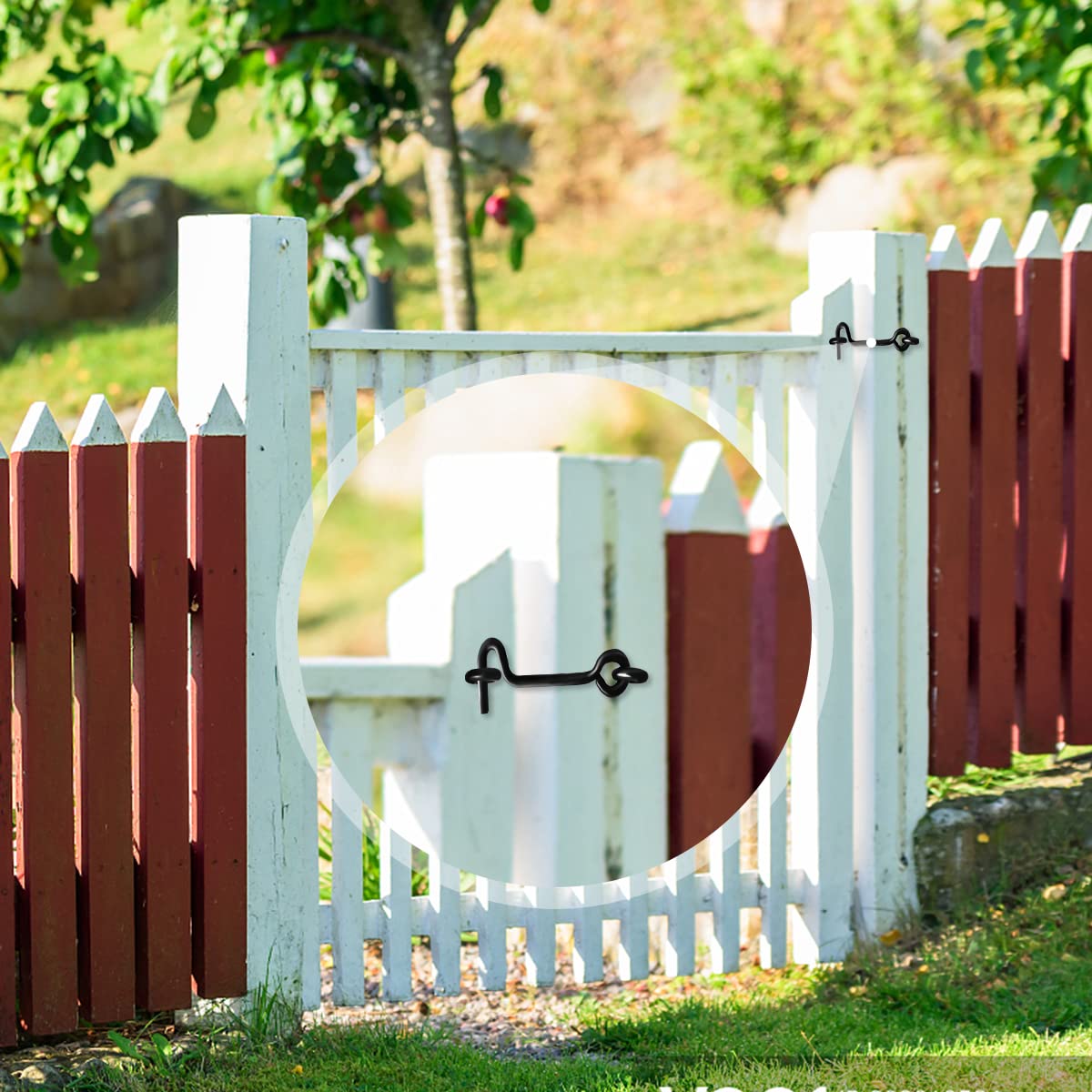 JUGREAT 2 Inch Swivel Hook Eye Latch - 5PCS Heavy Duty Door & Window Gate Lock with Mounting Screws - Secure Cabinets, Sheds, Gates & Pet Areas - Rust-Resistant Hardware for Indoor & Outdoor Use