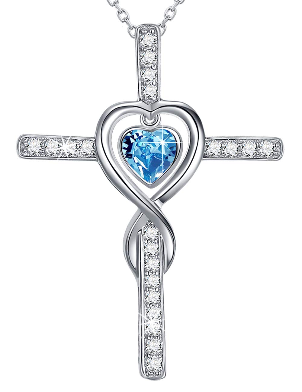 Dorella Love Infinity Necklace - April & May Birthstone Jewelry for Women, 925 Sterling Silver with Simulated Emerald & Diamond - Perfect Birthday Gift for Wife, Mom, Girlfriend - Ideal for Anniversaries, Valentine's Day & Special Occasions