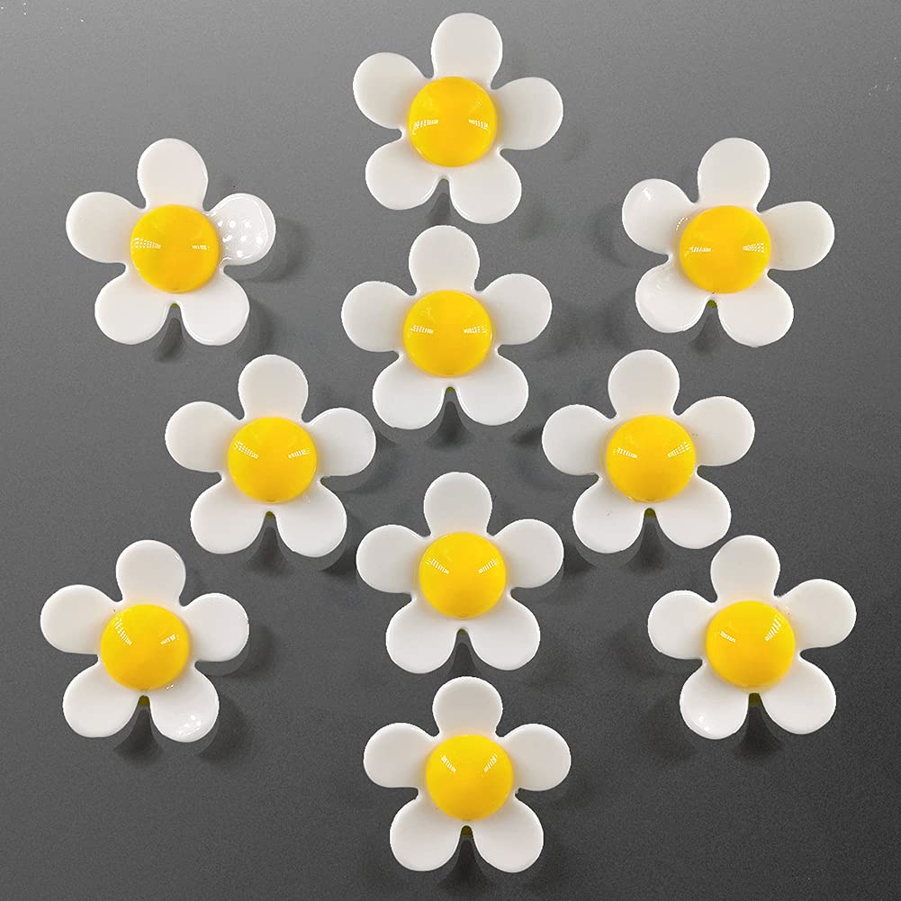 10pcs Extra Large 36mm Sunflower Daisy Fridge Magnets - Strong Magnetic Whiteboard Refrigerator Decor for Kitchen, Office & Home Organization - Perfect for Notes, Photos & Memos