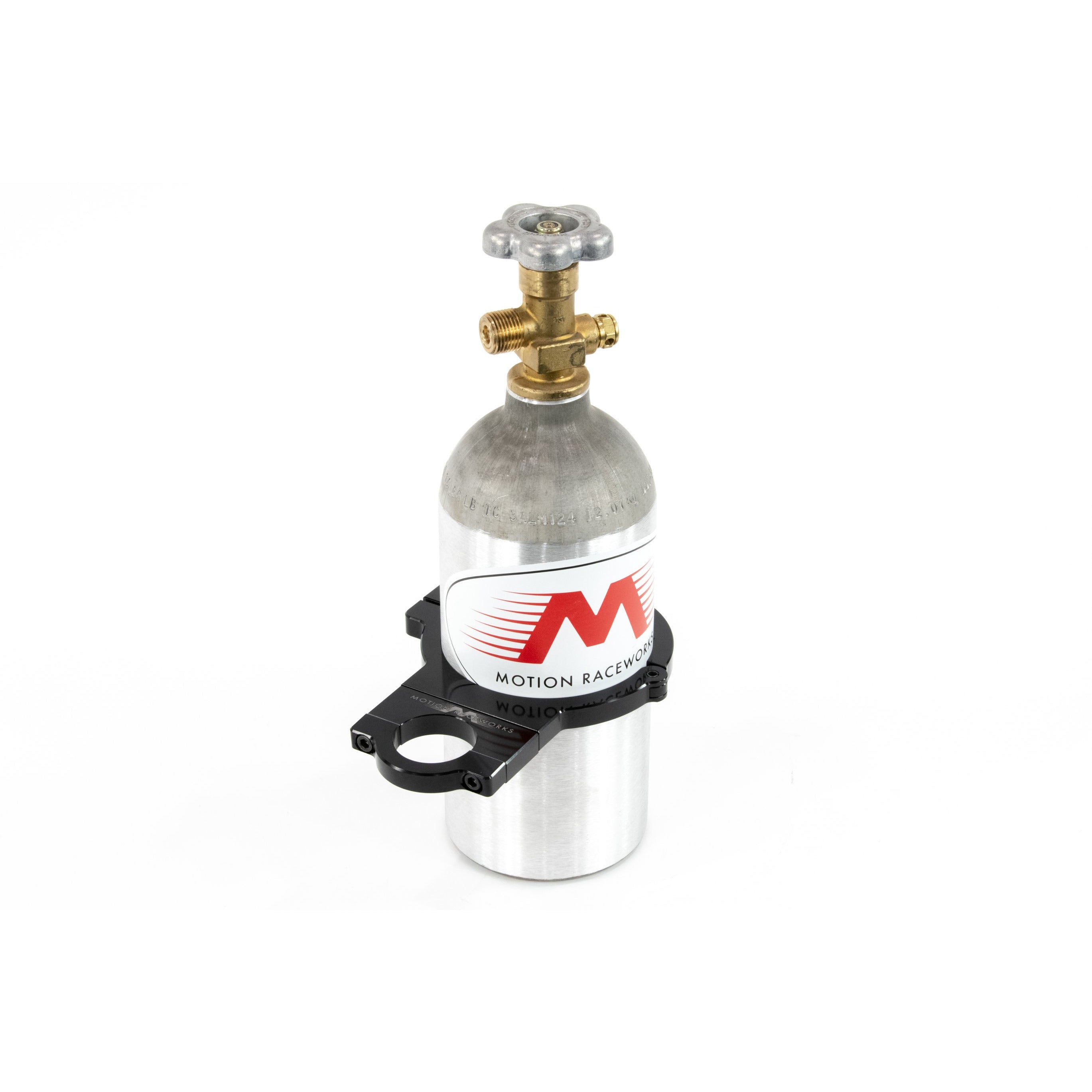 Motion Raceworks Black Anodized 2.5lb CO2 Bottle Bracket - Heavy Duty Aluminum Mount for Off-Road Vehicles & Racing (Bottle Not Included) - Perfect for Suspension Systems & Air Shocks