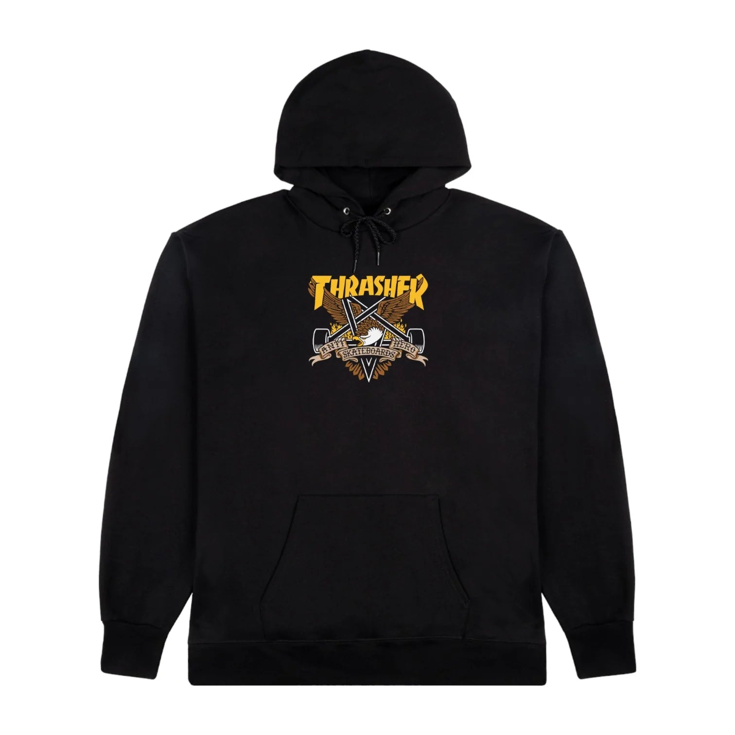 Thrasher x Anti Hero Eaglegram Hoodie - Black | Skateboarding Hooded Sweatshirt for Men & Women | Perfect for Streetwear & Skate Sessions