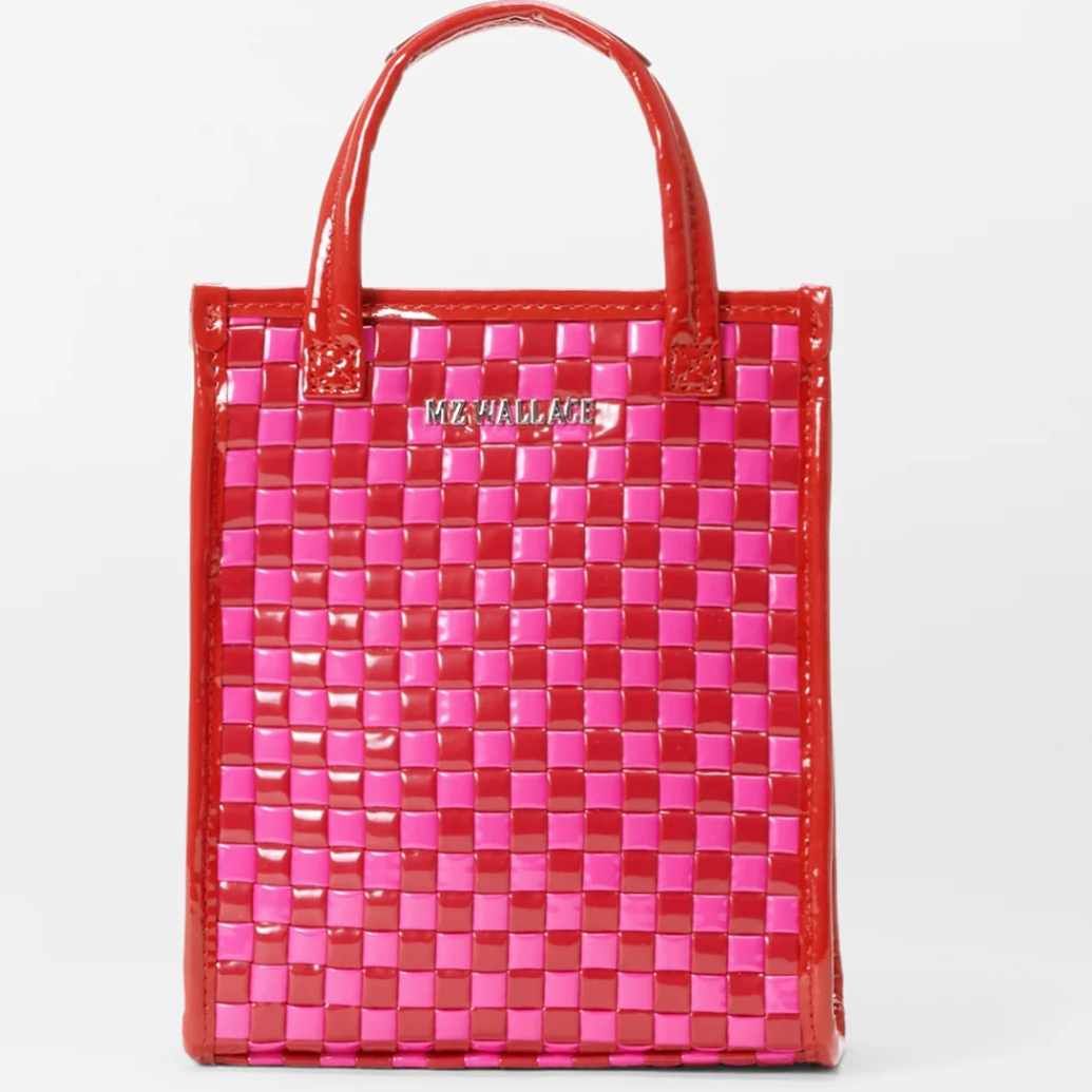 Candy Lacquer Micro Woven Box Tote Bag - Stylish Women's Handbag for Work, Travel & Everyday Use | Durable & Fashionable Shoulder Tote Purse