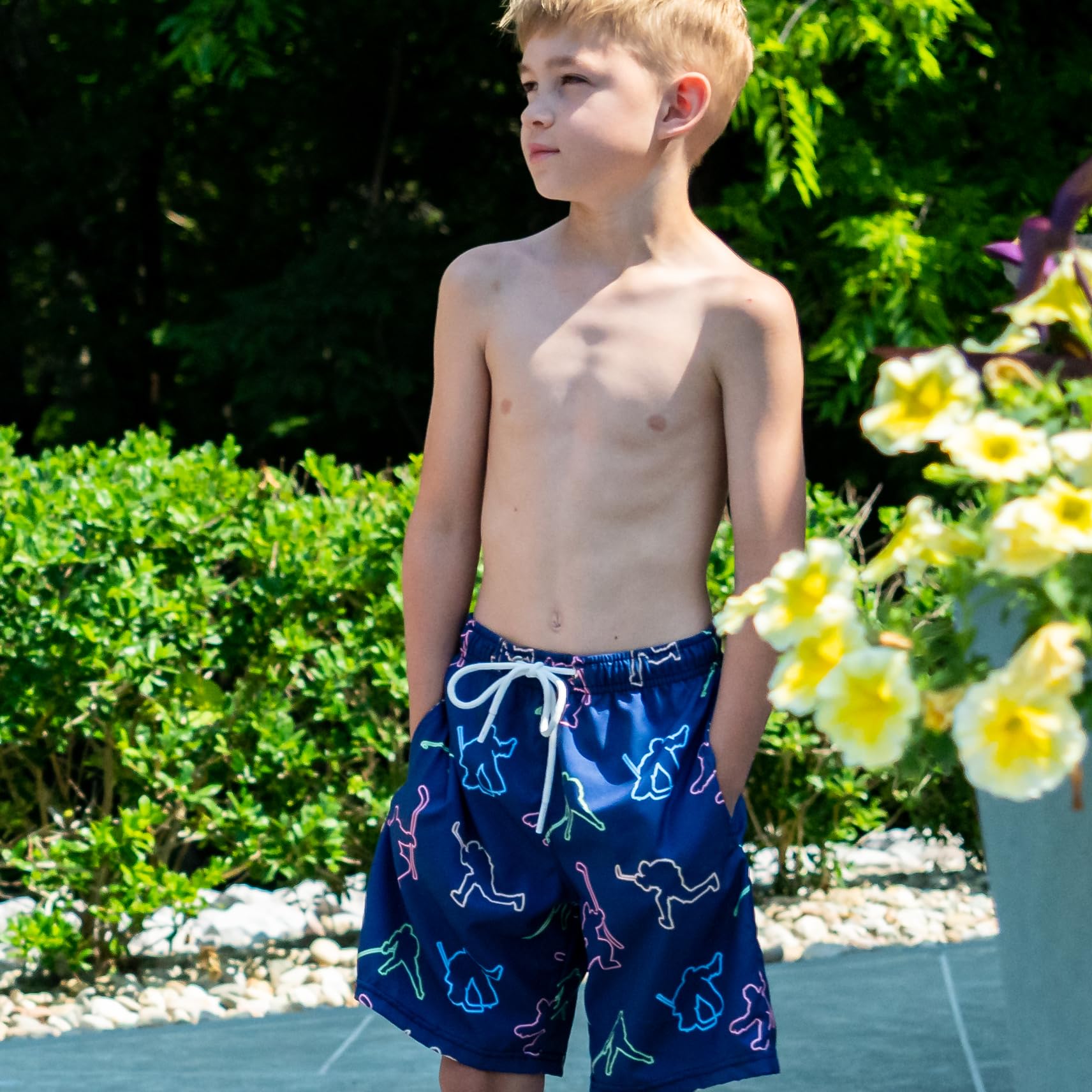 ChalkTalkSPORTS Hockey Swim Trunks for Men & Boys | Quick-Dry Swim Board Shorts | Youth & Adult Sizes S-XXL | Perfect for Pool, Beach & Water Sports