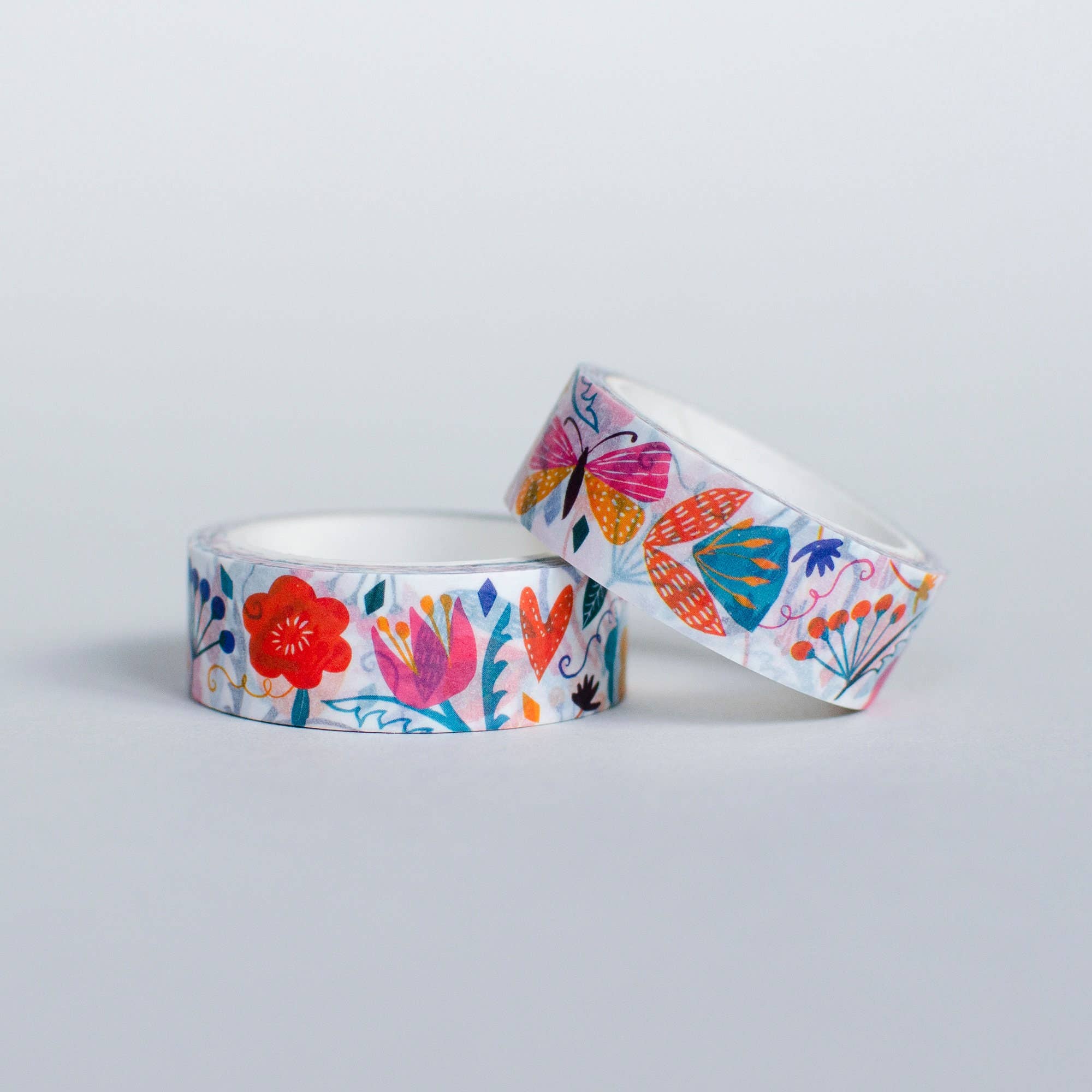 Bright Floral Pattern Washi Tape - Decorative Japanese Paper Tape for Scrapbooking, Journaling, Gift Wrapping & DIY Crafts