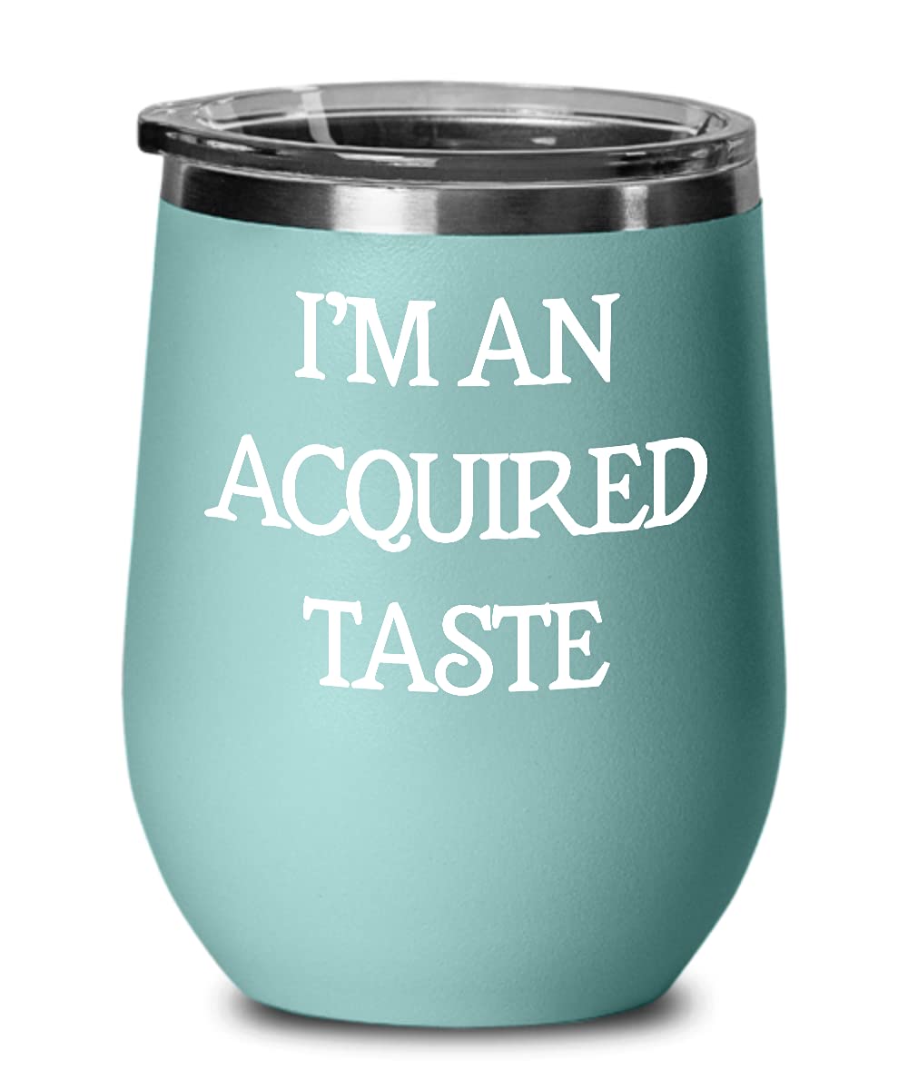 Acquired Taste Wine Tumbler - Stemless Travel Cup for Wine Lovers | Perfect for Outdoor Picnics, Camping & Commuting