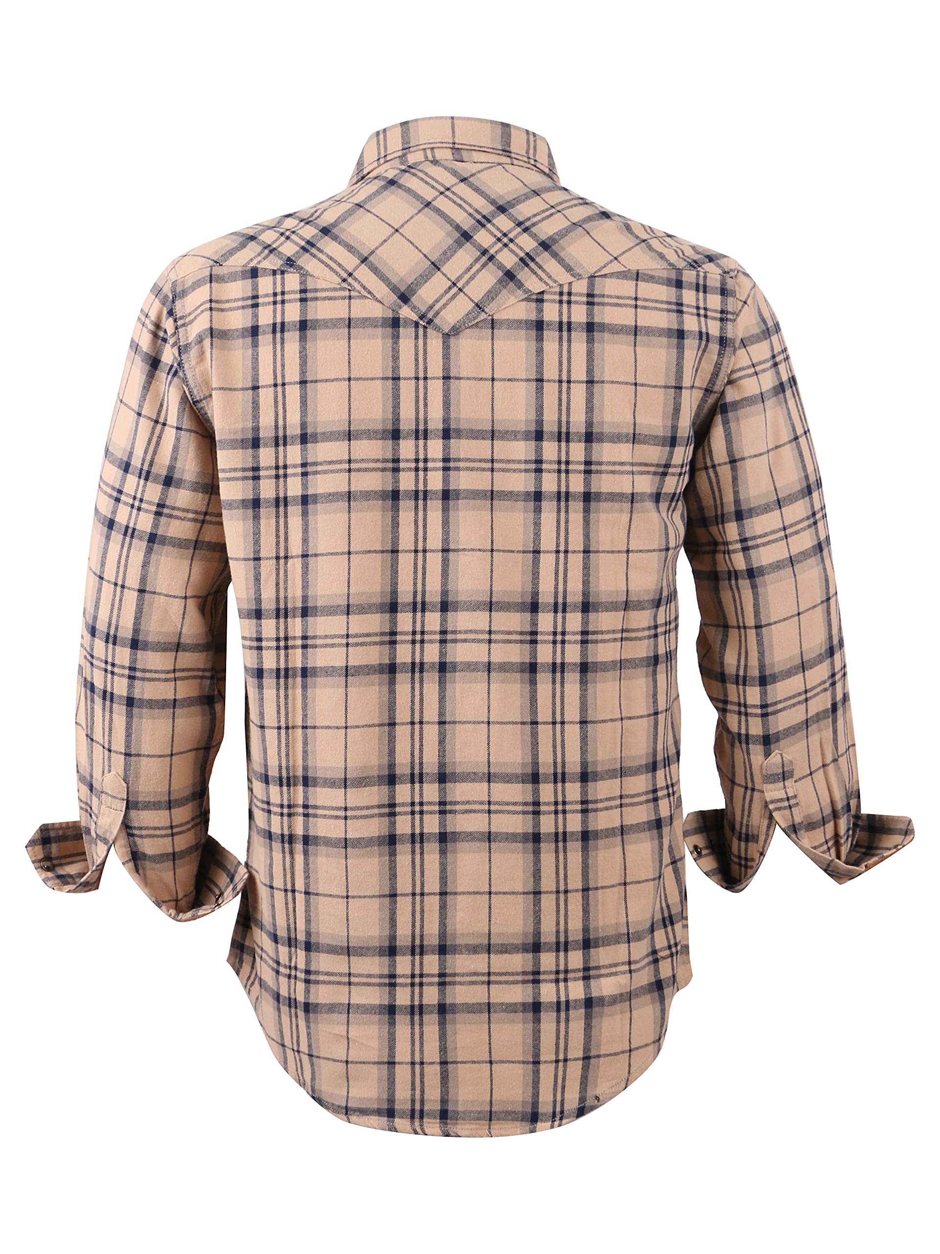 COEVALS CLUB Men's Flannel Shirts - Long Sleeve Western Snap Button Plaid Shirt for Casual & Work Wear | Perfect for Outdoor Adventures, Camping and Fall Layering