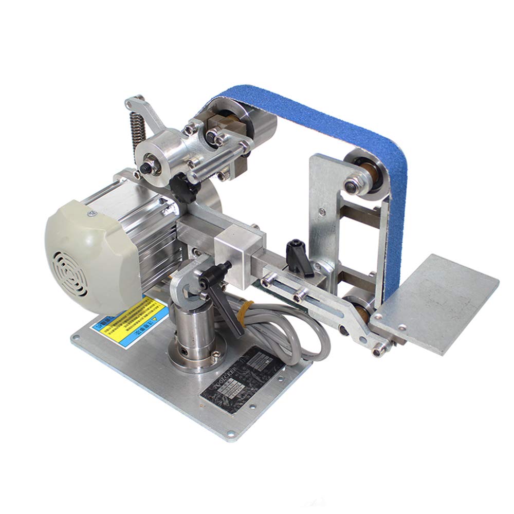 762X25MM Brushless Motor Belt Sander Polisher - 110V Grinding & Sharpening Machine with Fixed Angle Open V Clamp | Perfect for Woodworking, Metal Polishing & DIY Projects