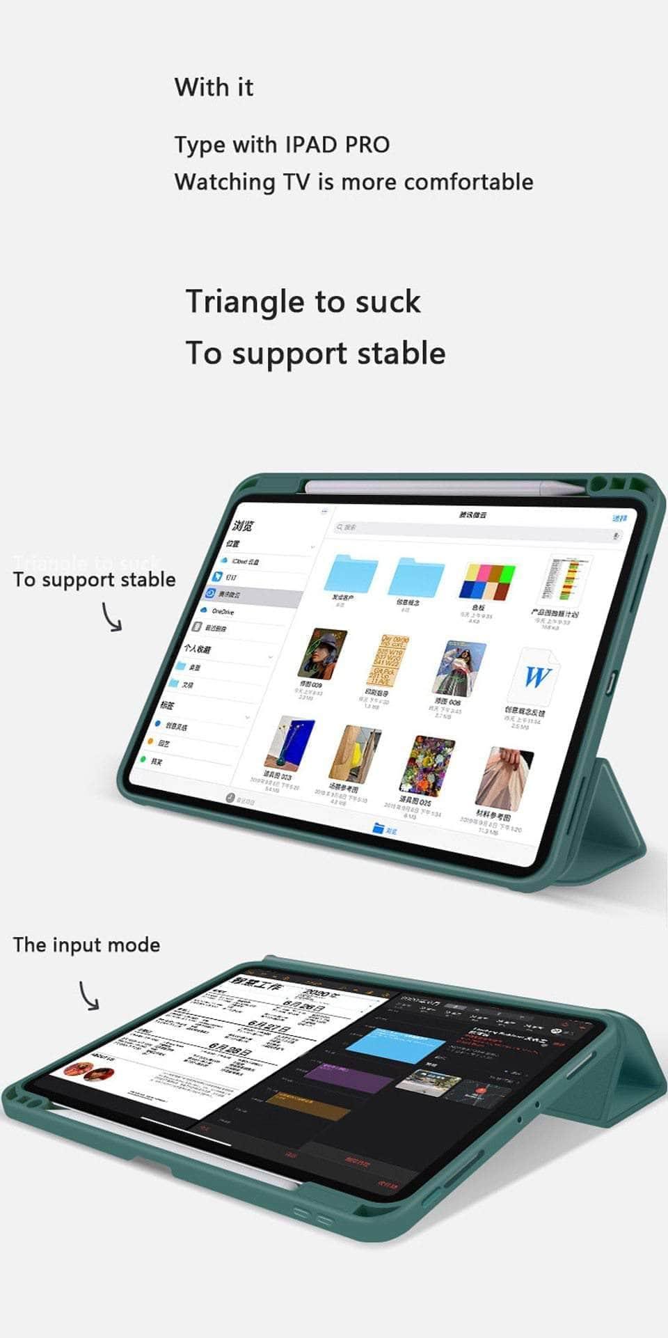 iPad Air 5 Case with Wireless Charging & Apple Pencil Holder - Slim Protective Cover for iPad Air 5th Gen (2022) - Perfect for Work, School & Travel