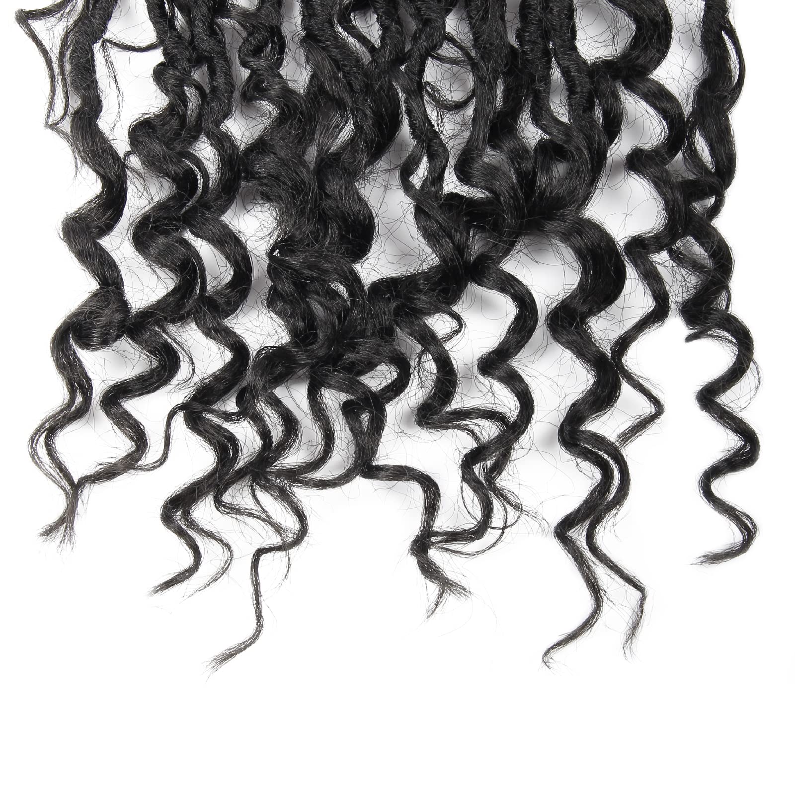 6 Packs 26 Inch Goddess Locs Crochet Hair - 1B Black Curly Faux Locs Braiding Hair for Women | Perfect for Boho, Hippie, and Protective Styles | Salon-Quality Synthetic Hair for Natural Look & Easy Styling