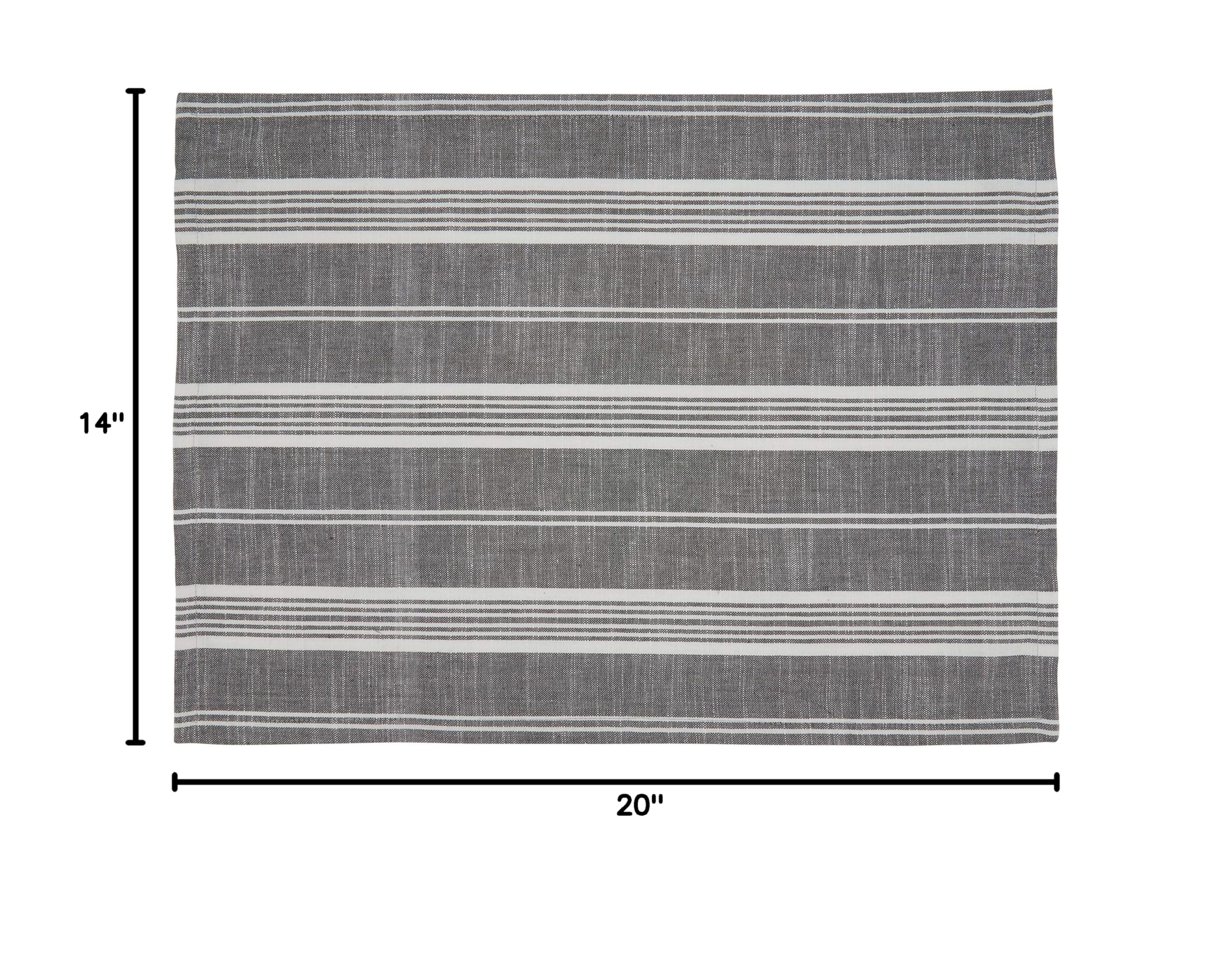Premium Striped Cotton Placemats Set of 4 - Washable & Durable Table Mats for Dining Room, Kitchen, and Party Decor - Elegant Home Tableware for Everyday Use and Special Occasions