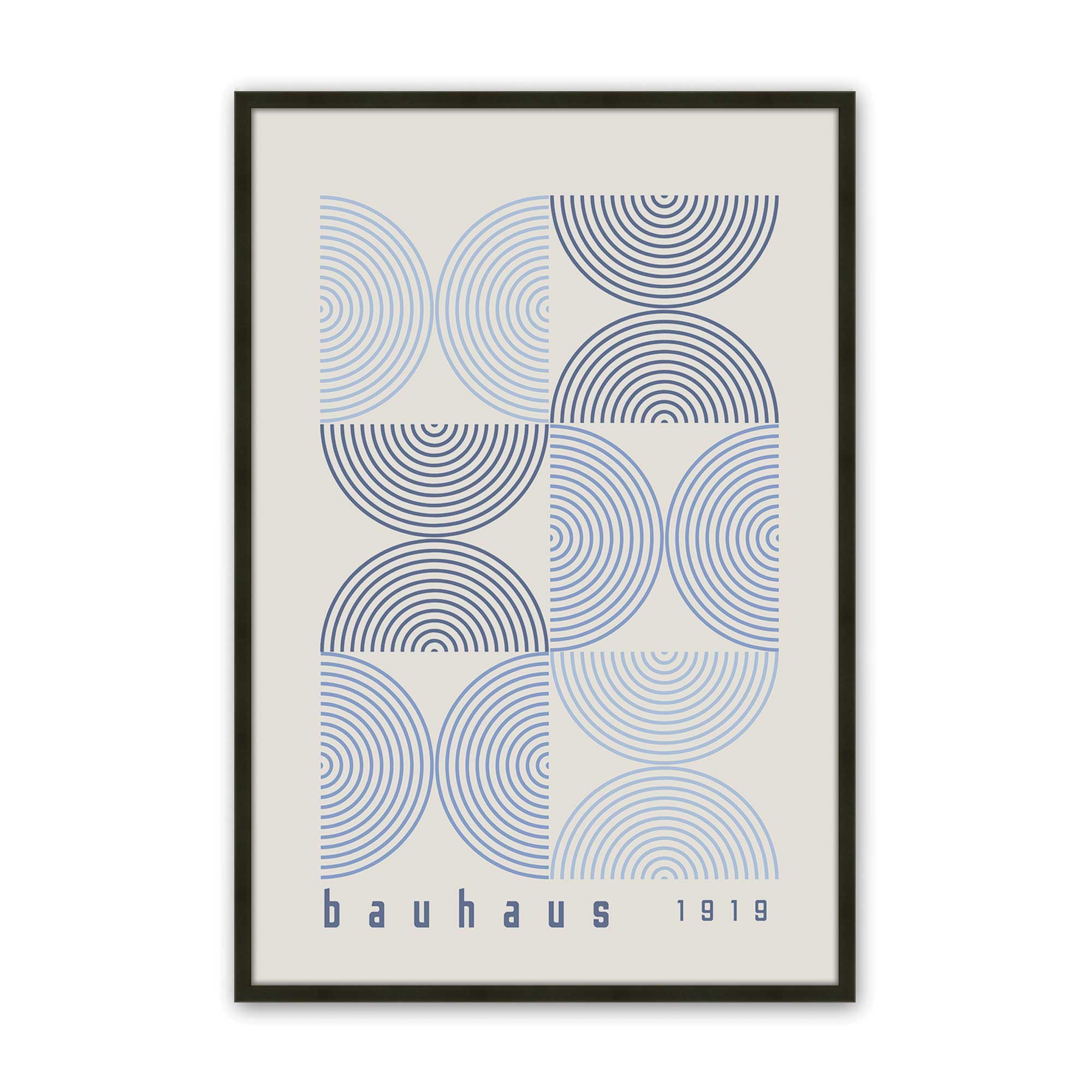 Blue Bauhaus Composition Poster Print - Modern Abstract Wall Art for Home, Office & Studio Decor