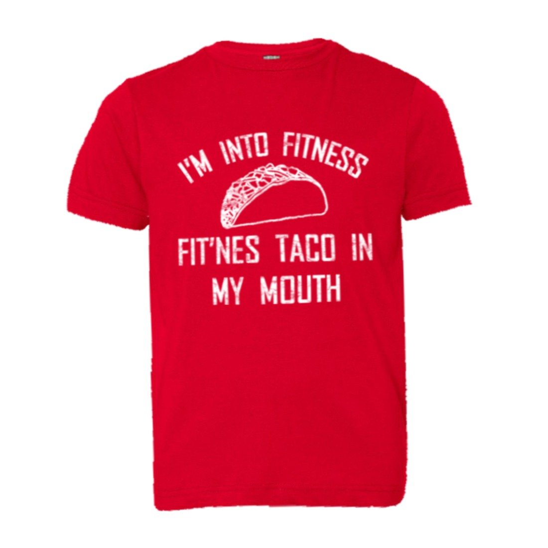 Youth Fitness Funny Taco Graphic Distressed Vintage HQ Tee Shirt - Gym Workout, Casual Streetwear & Funny Gift for Taco Lovers