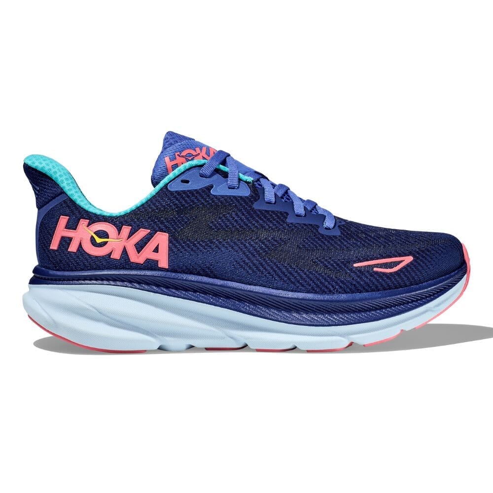 Hoka Women's Clifton 9 Wide Running Shoes - Lightweight Cushioned Sneakers for Road Running, Jogging & Walking - Comfortable Athletic Shoes for Women with Arch Support