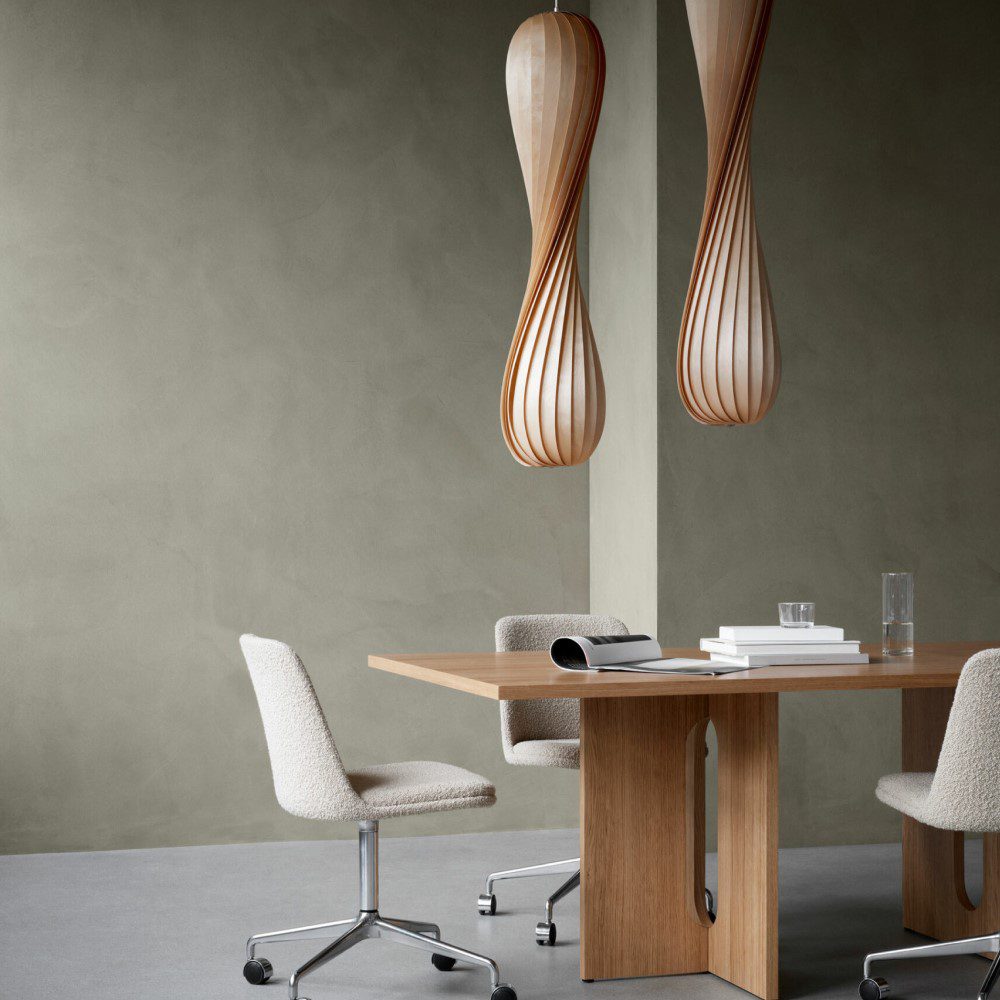 TOM ROSSAU TR7 Pendant Light - Natural Birch Wood, 3 Size Options for Modern Home & Kitchen Lighting | Dimmable Hanging Lamp for Dining Room, Living Room, Bedroom Decor