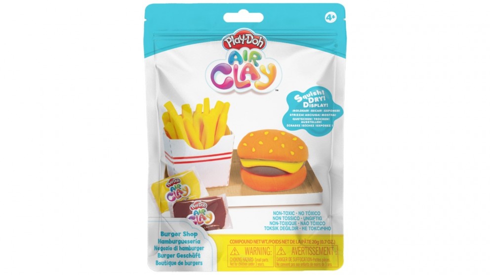 Play Doh Air Clay Foodie Fast Food Set - Non-Toxic, Moldable & Fun DIY Clay for Kids - Perfect for Pretend Play, Birthday Gifts & Creative Learning Activities