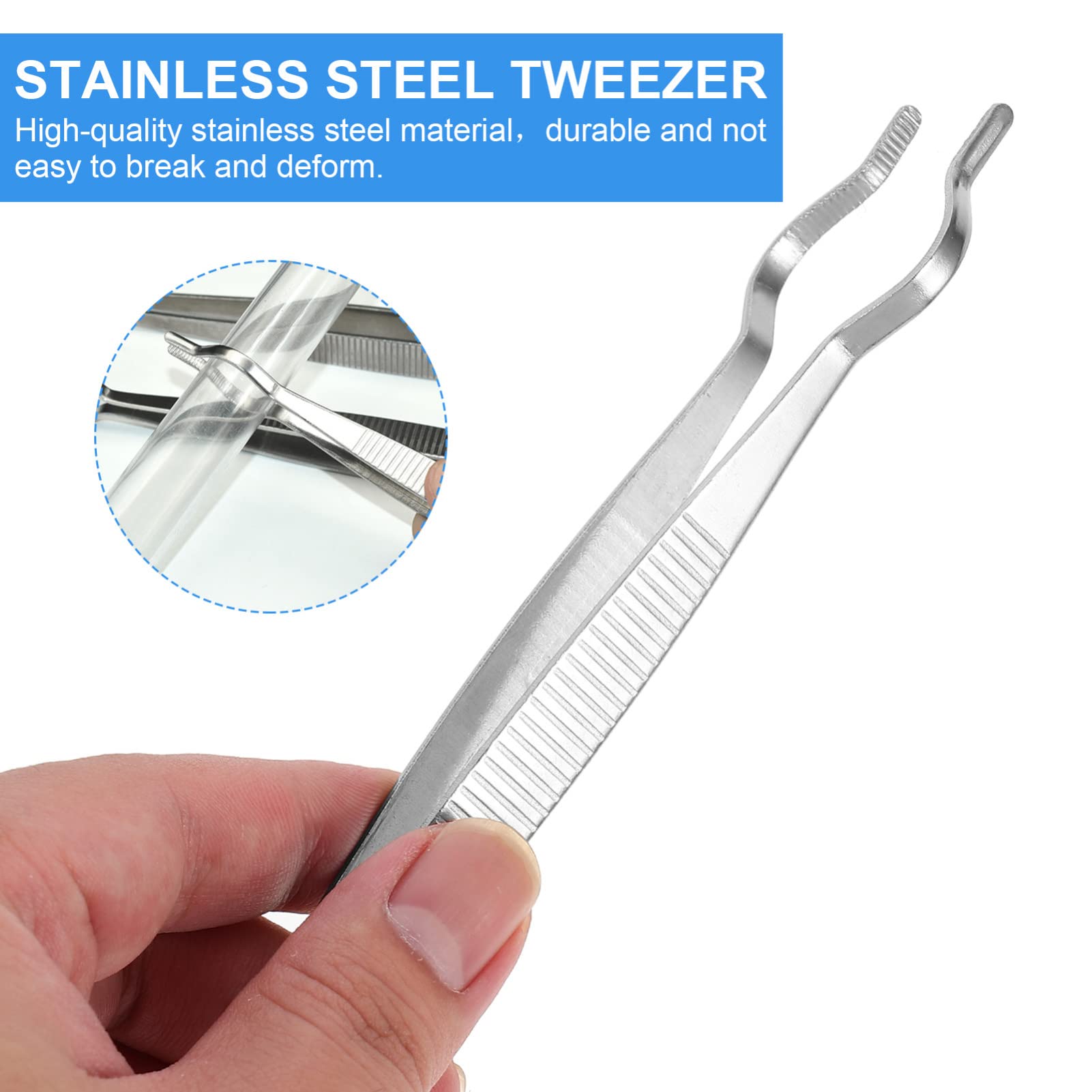 1pc Stainless Steel Test Tube Clamp for Lab Electronics - Flat Tip & Pointy Nose for Soldering, Glass Tube Handling - Ideal for Laboratory Equipment, Hair Extension Work & DIY Projects
