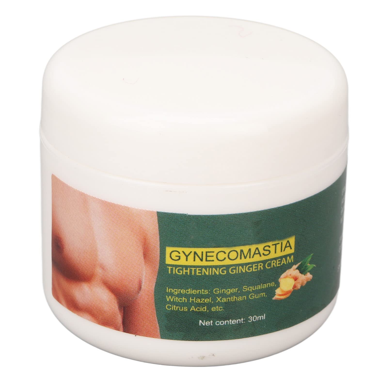 Best Gynecomastia Tightening Cream for Men - Natural Ginger Chest Firming Cream to Reduce Man Boobs - Effective Chest Tightening Solution for Gynecomastia - Perfect for Gym, Weight Loss & Confidence Boost
