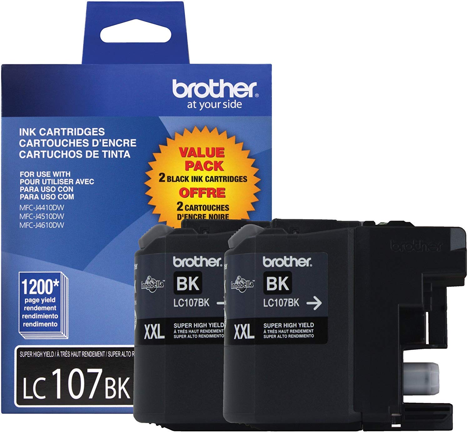 Brother LC1072PKS Ink Cartridge - 6 Pack | High-Quality Compatible Ink for Brother Printers | Perfect for Home, Office & School Printing