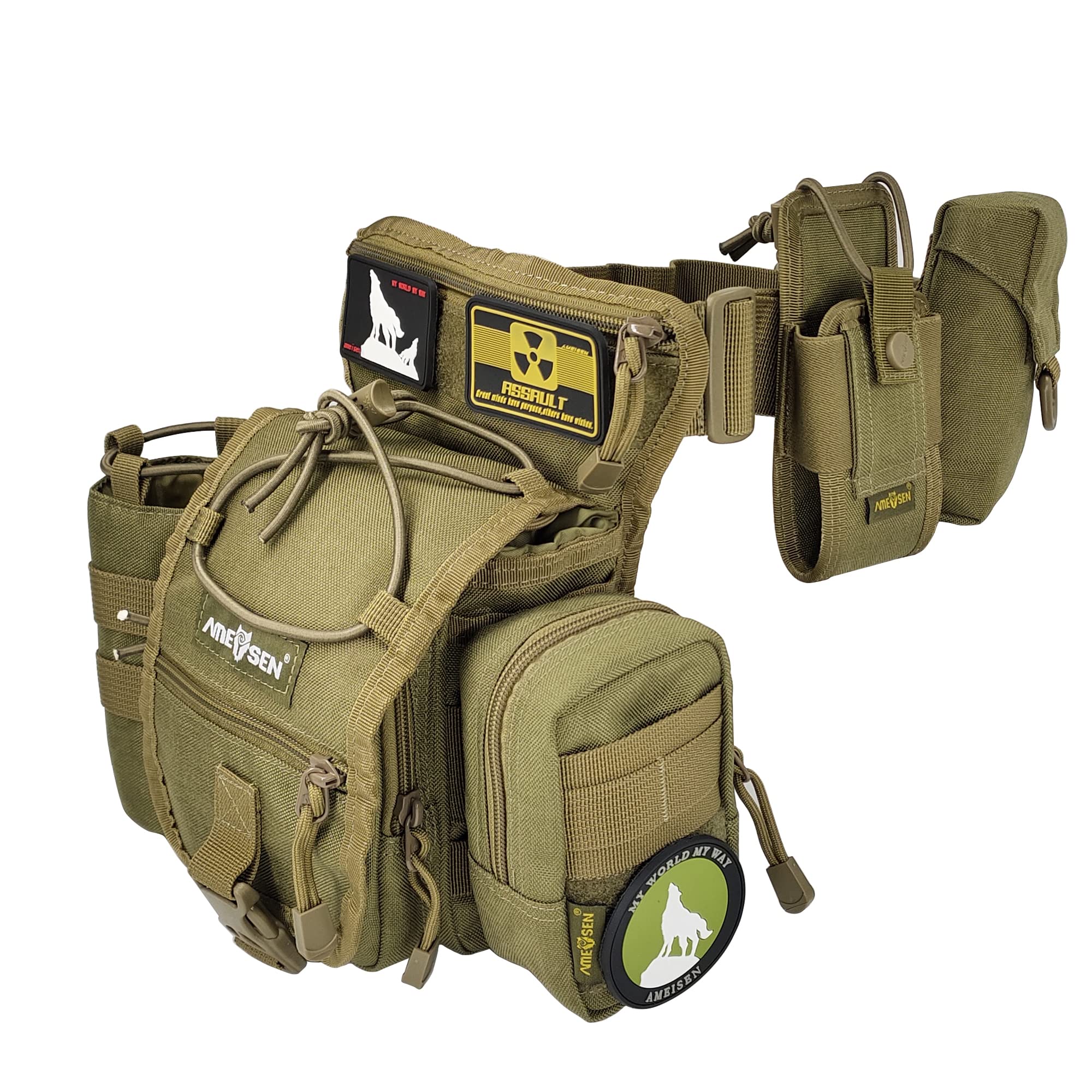 Waterproof Military Tactical Drop Leg Pouch Bag - Outdoor Thigh Waist Pack with Water Bottle Holder for Metal Detecting, Cycling, Hiking & Camping - Durable Tactical Fanny Pack for Adventure Sports & Outdoor Activities