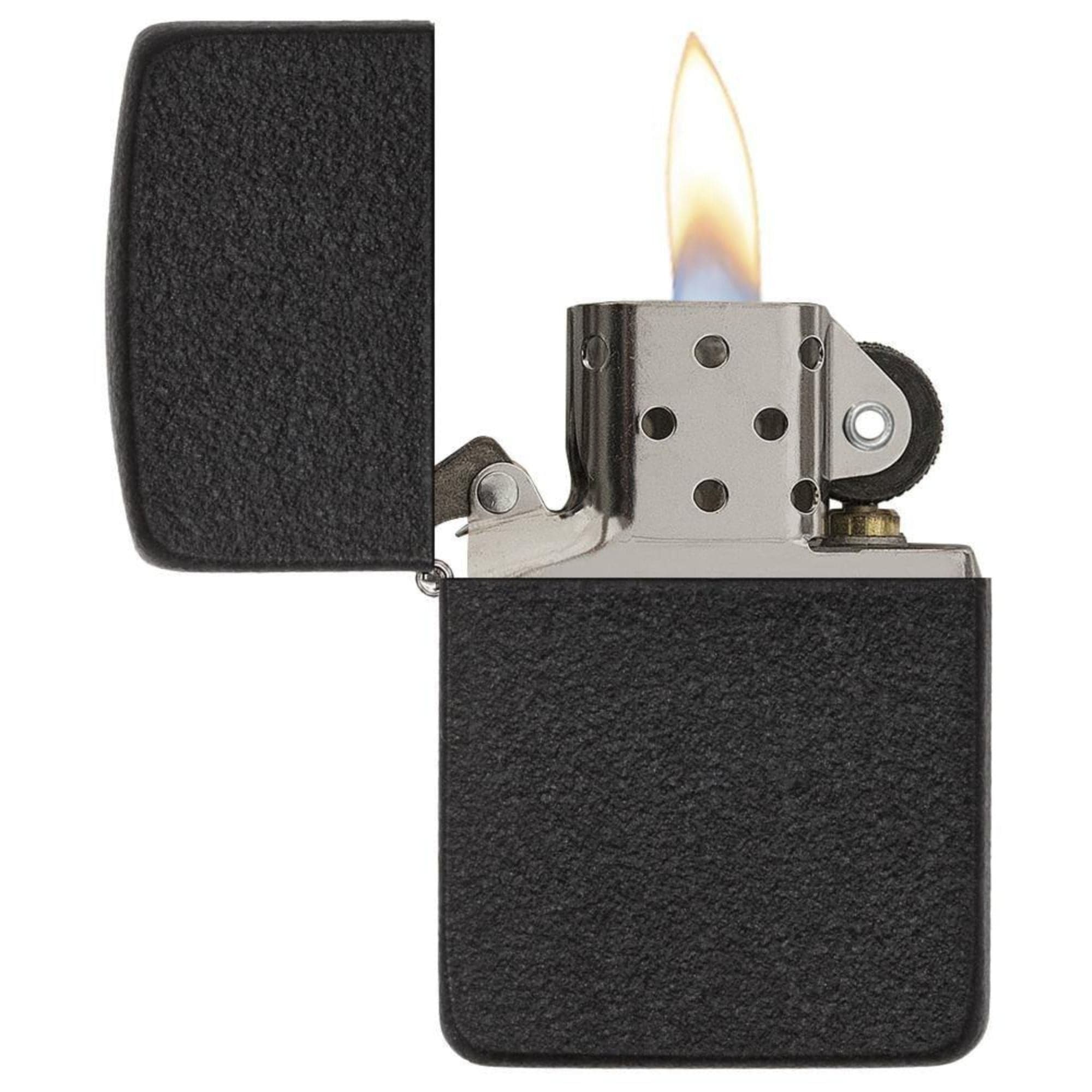 Vintage 1941 Black Crackle Zippo Lighter - Plain Design 28582 | Collectible Windproof Lighter for Outdoor Camping, Survival & Everyday Carry (EDC)