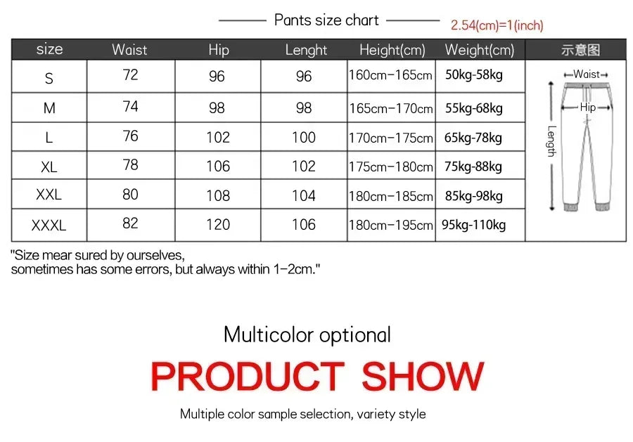 Men's Casual Jogger Pants - Spring & Autumn Sweatpants for Sports & Streetwear - Harajuku Fashion Trousers (S-3XL) - Perfect for Gym, Running & Daily Wear