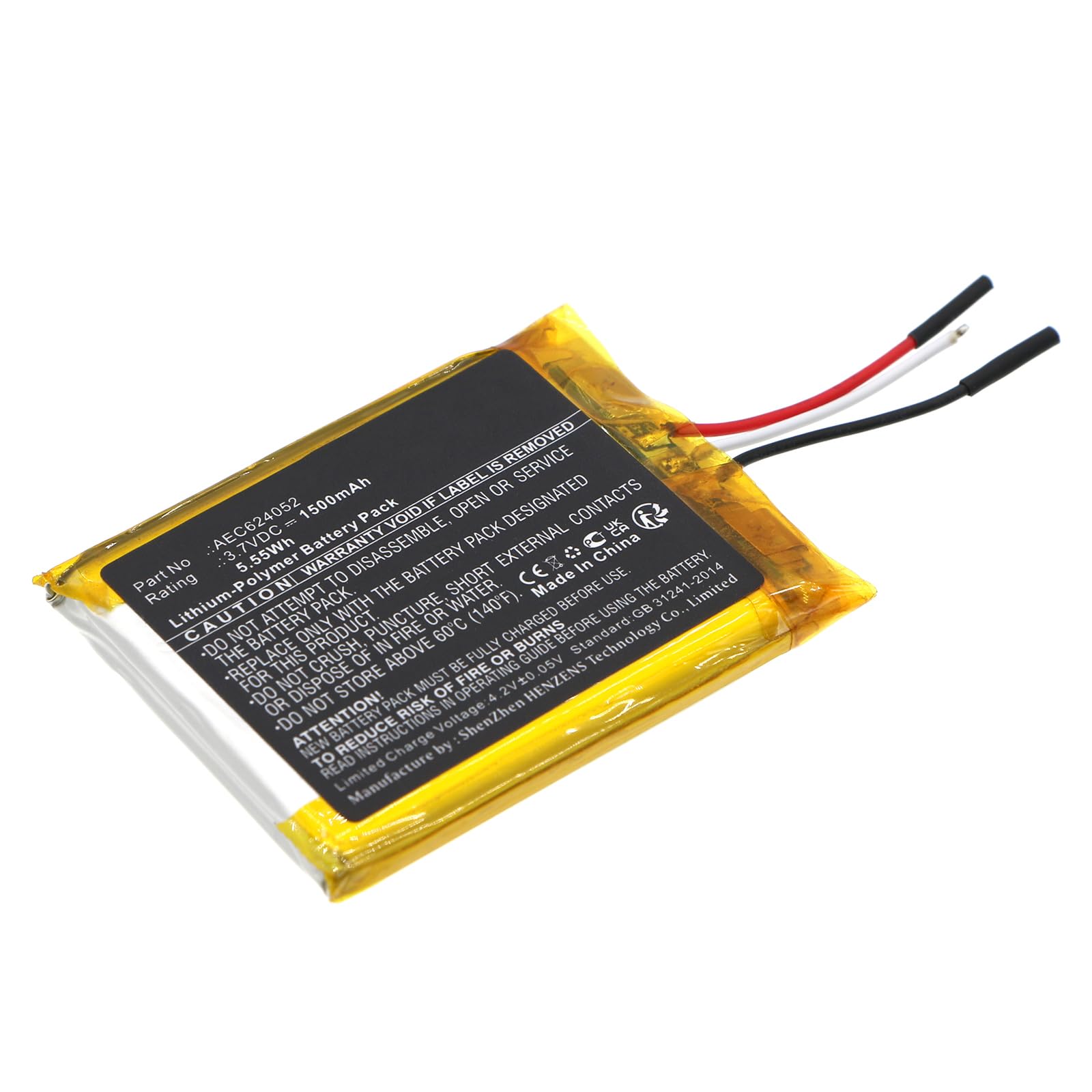 Synergy Digital Wireless Headset Battery Replacement - 1500mAh Li-Polymer Battery for HyperX AEC624052 Headset | Long-Lasting Power for Gaming, Streaming & Work Calls