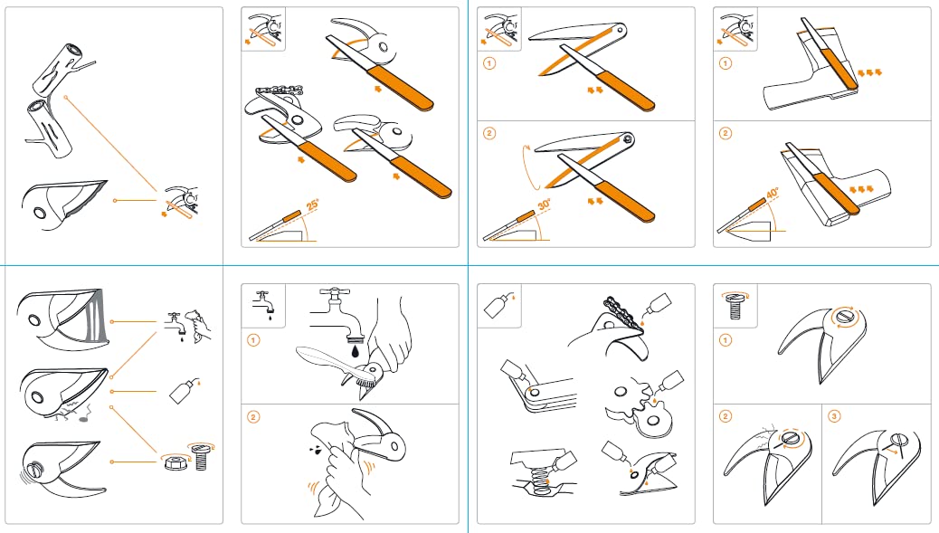 Fiskars Garden Tool Maintenance Kit with Diamond File, Oil & Care Guide – Sharpener for Pruners, Shears, Loppers – Compact 11 x 7 x 3 cm – Perfect for Home Gardening & Landscaping Tools