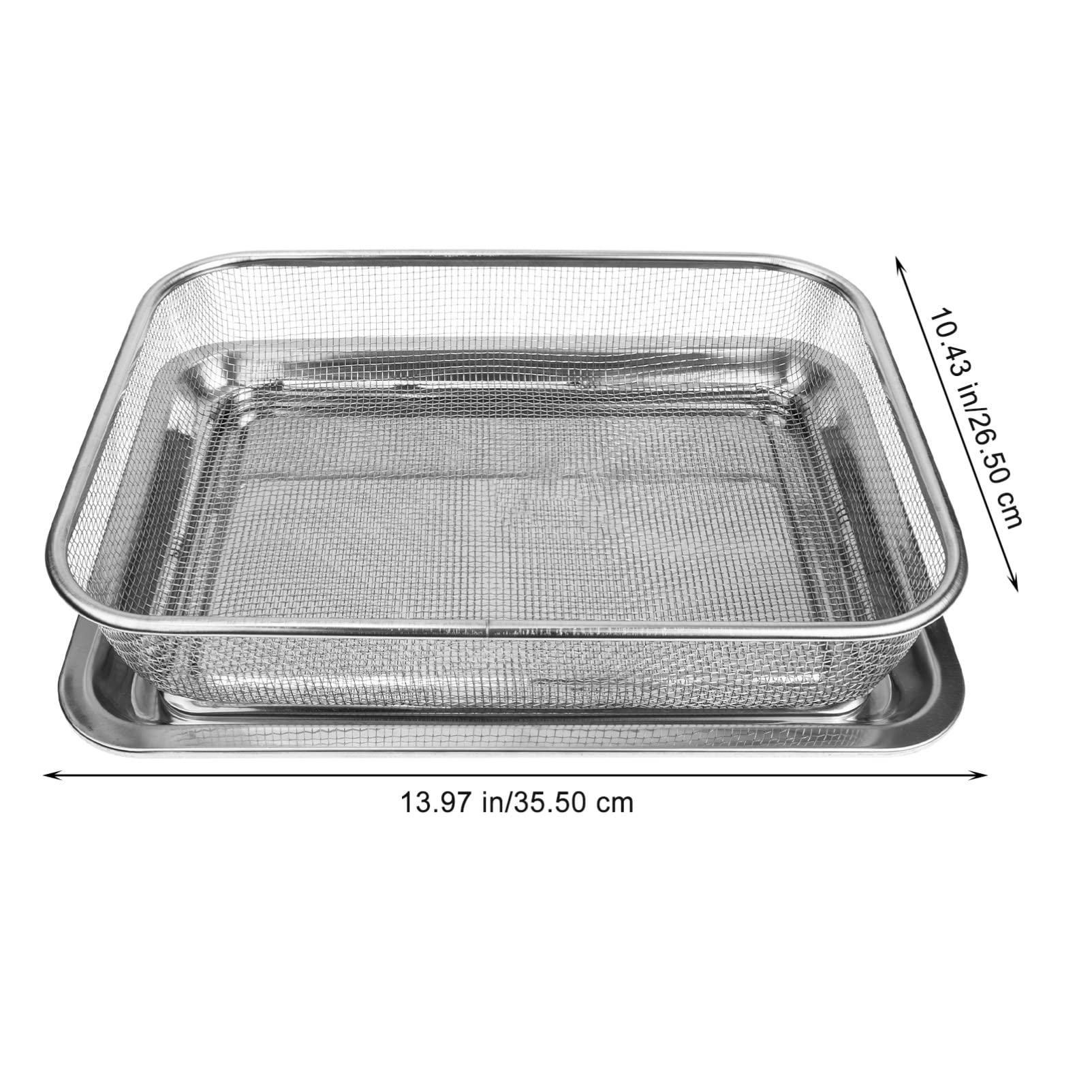 Hemoton 1 Set Stainless Steel Air Fryer Basket - Mesh Snack Container & Food Strainer for Cooking, Fried Chicken, Vegetables - Perfect for Oven, Air Fryer & Party Food Presentation