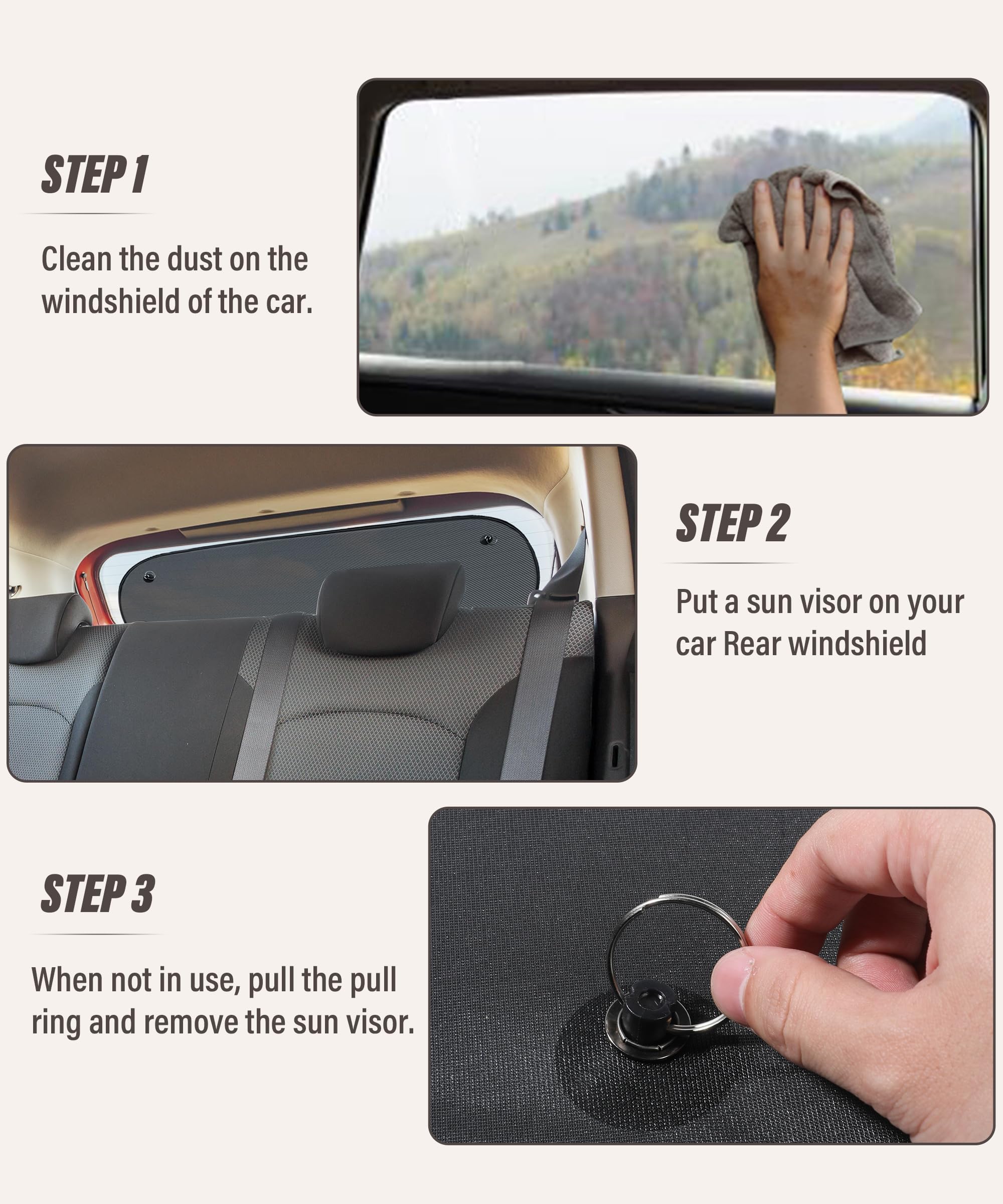 RACOONA Baby Car Window Shade - UV Protection Rear & Back Window Sun Shade for Cars - Windshield Cover for Infants, Pets & Kids - Perfect for Road Trips, Summer Driving & Daily Commutes