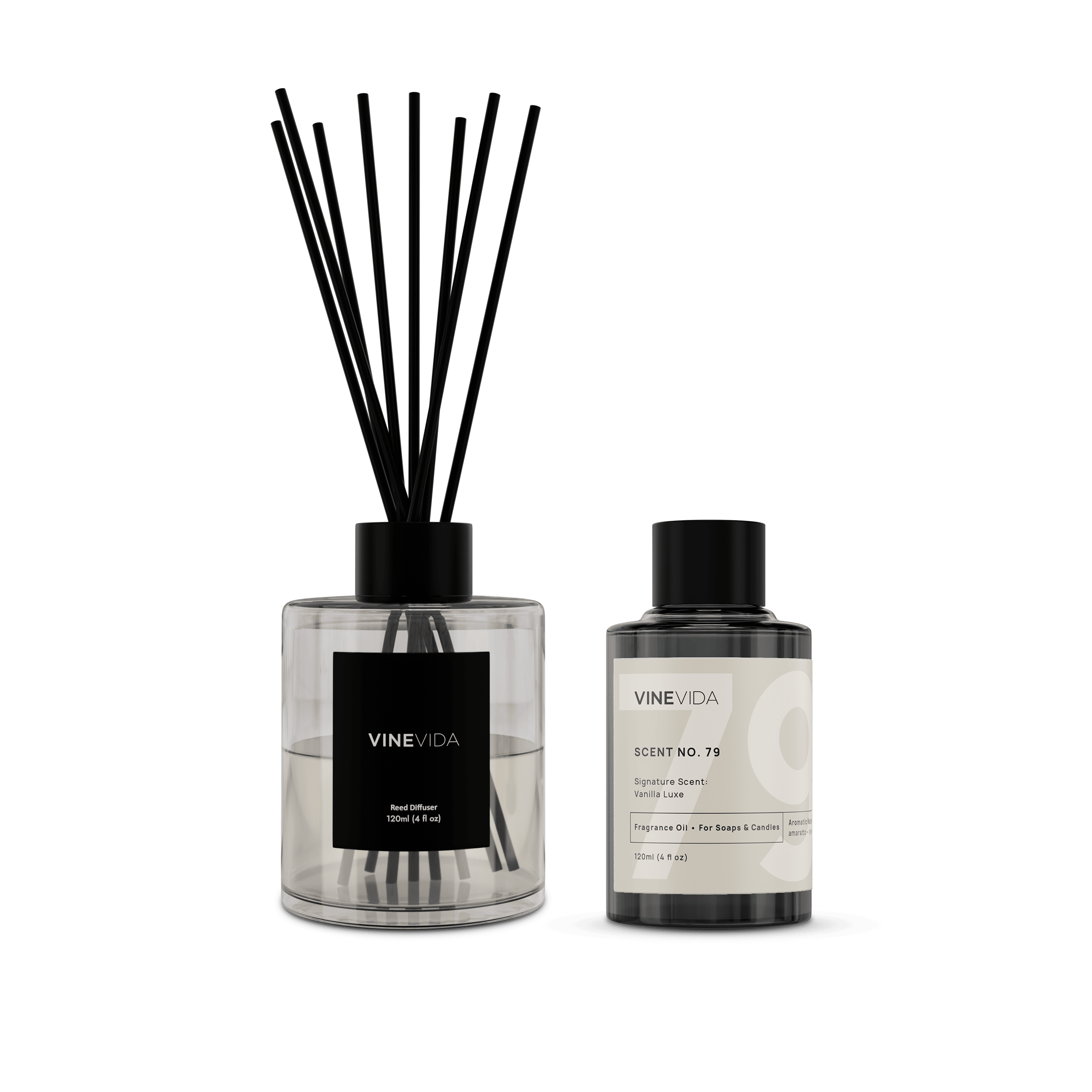 NO. 79 Vanilla Luxe Reed Diffuser - Long Lasting Aromatherapy Home Fragrance for Living Room, Bedroom & Bathroom