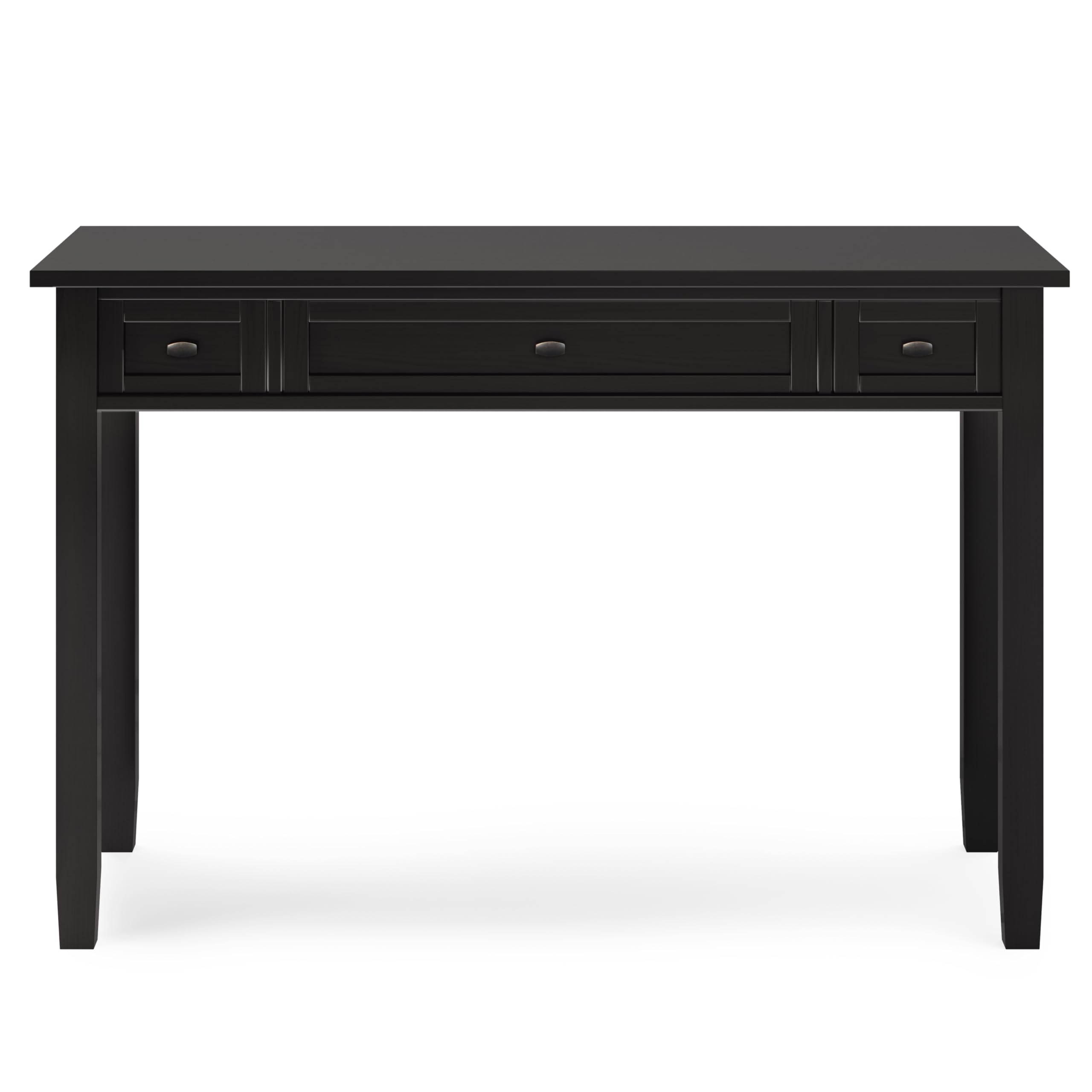 SIMPLIHOME 48 Inch Solid Wood Shaker Style Home Office Desk - Hickory Brown & White with 2 Drawers | Writing Workstation, Study Table for Home Office, Dorm Room & Small Spaces