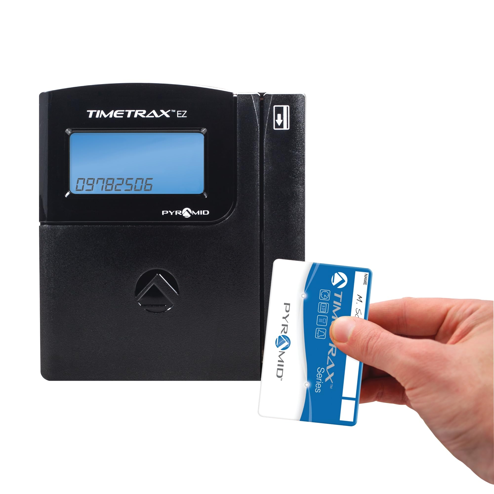 Pyramid Time Systems - TimeTrax Automated Swipe Card Time Clock System with Software Download [TTEZEK] - Employee Time Tracking Terminal, 50 Swipe Cards, USB Cables & Quick Start Guide - Made in USA - Black - Ideal for Small Business Payroll & Workforce Management
