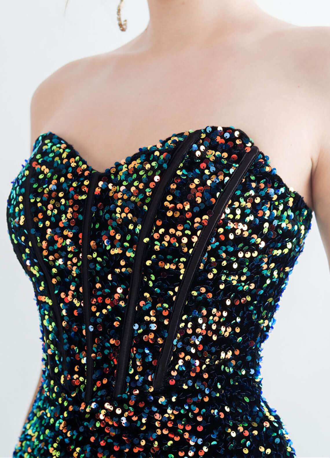 Elegant Black Sequin Sweetheart Strapless Mermaid Gown for Prom, Evening Party & Formal Events - Luxury Women's Dress