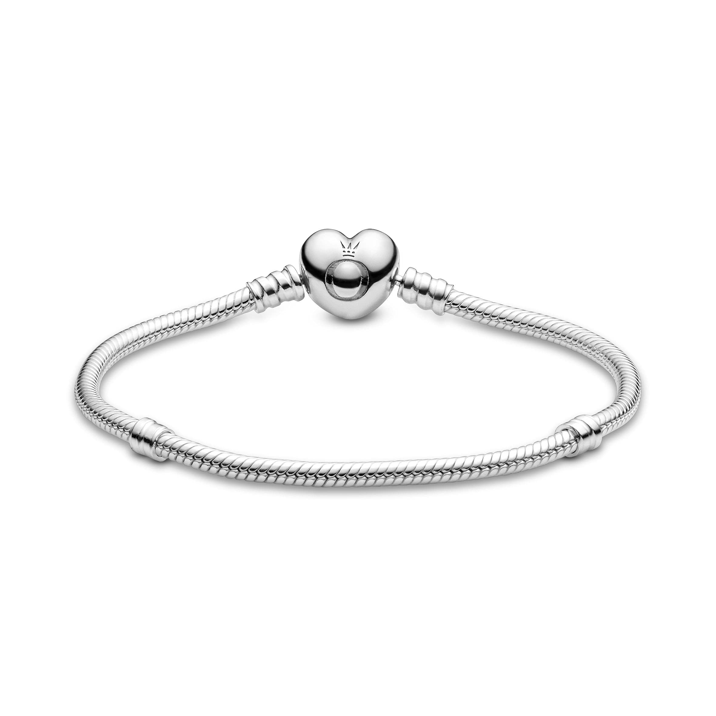 PANDORA Daughter's Love Charm Bracelet Set - Sterling Silver Women's Jewelry with Cubic Zirconia & Heart Clasp Snake Chain - Gift Box Included - Perfect for Birthdays, Anniversaries and Mother's Day Gifts