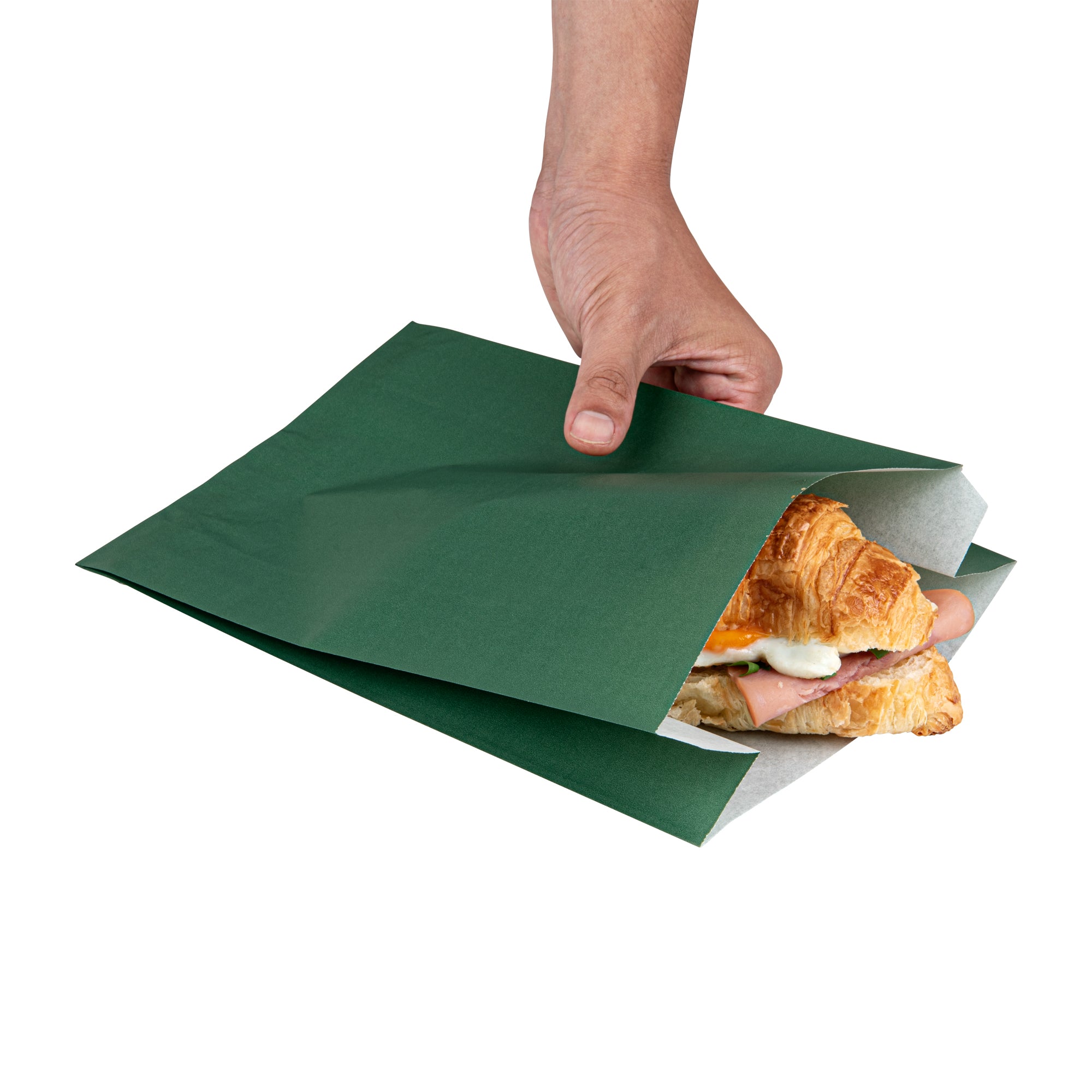 Eco-Friendly Forest Green French Fry & Snack Bags - 7x3x11 Inches, 100 Count Bulk Pack - Perfect for Fast Food, Movie Nights & Party Snacks