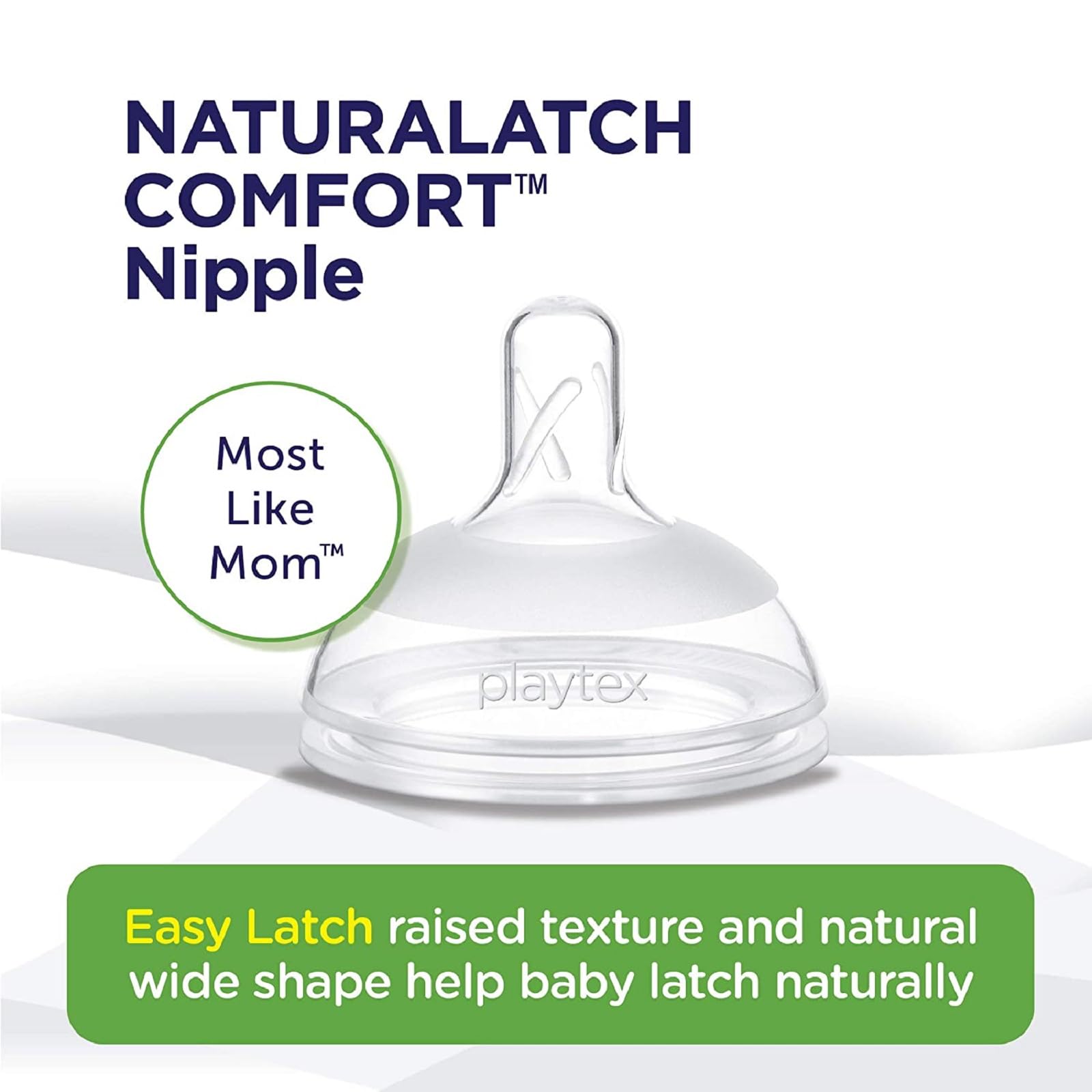 Playtex Baby NATURALATCH Nipple - Fast Flow, 2 Count for Easy Breastfeeding Transition