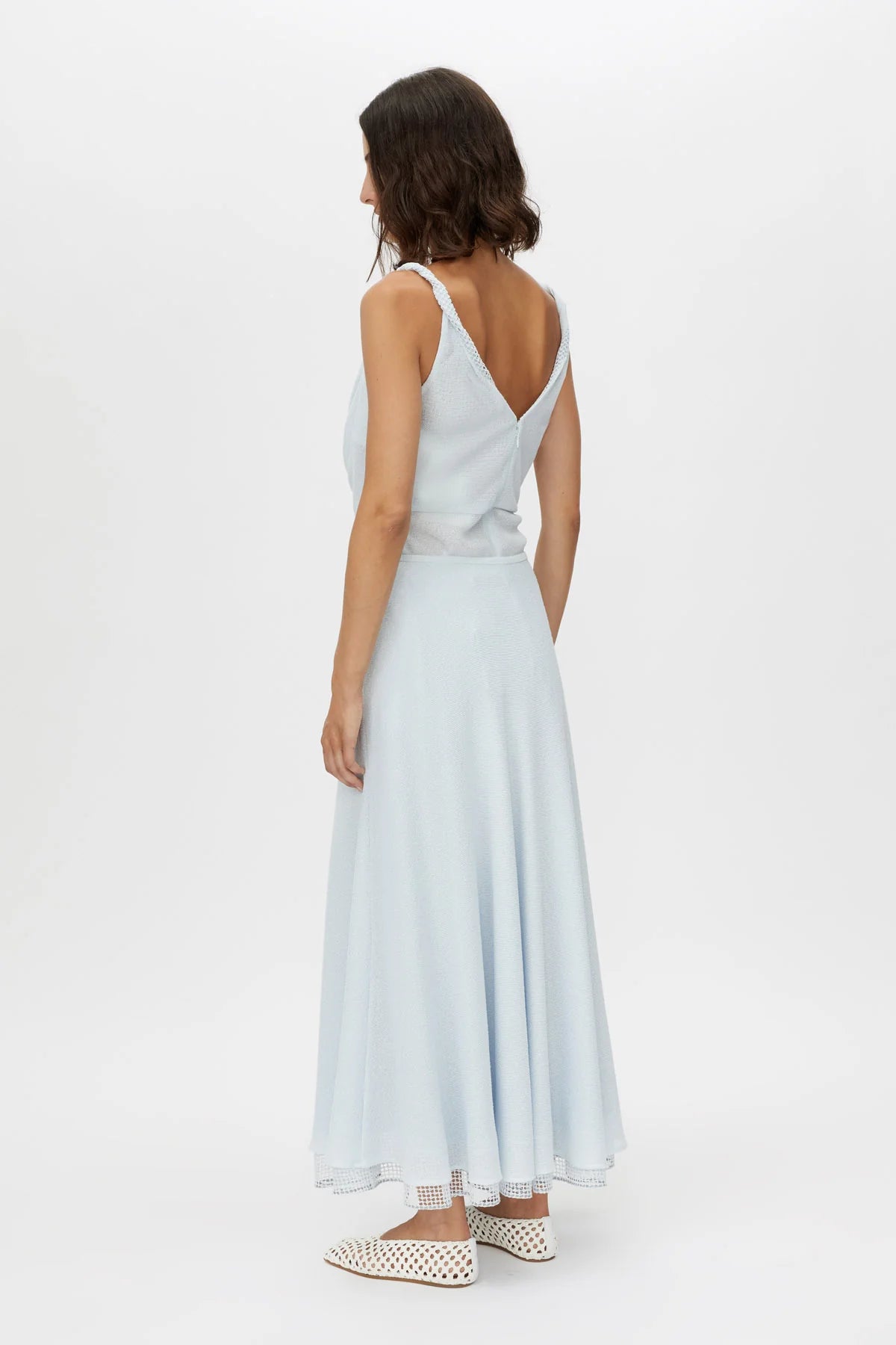 Attar Circle Skirt in Ice Blue - Flowy Midi Skirt for Women | Perfect for Summer Outfits, Beach Vacations & Boho Fashion