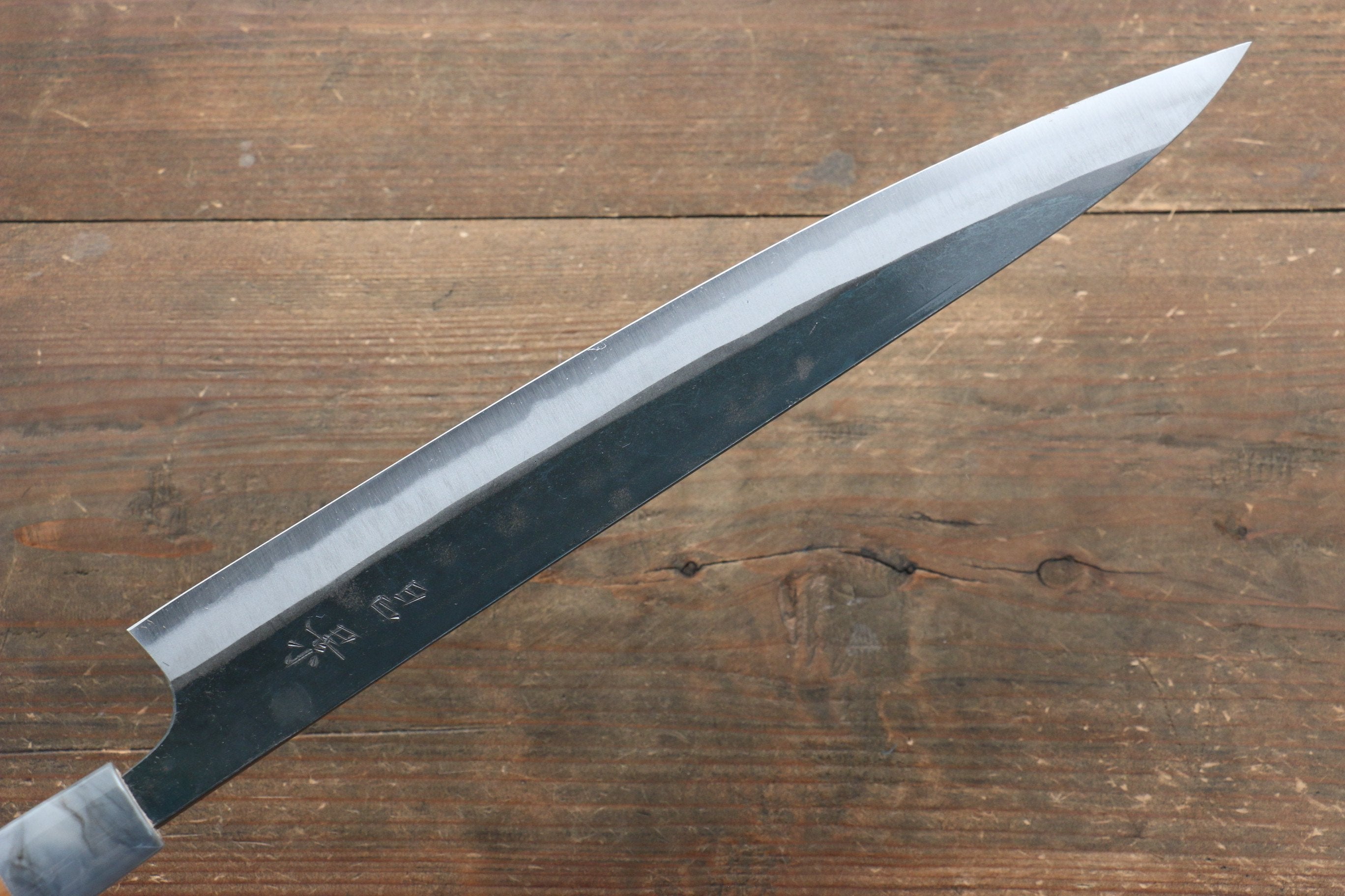 Masakage Mizu Blue Steel No.2 Sujihiki Knife 300mm - Japanese Chef Knife with Black Finish & American Cherry Wood Handle - Perfect for Slicing Meat, Sushi, and Precision Cutting