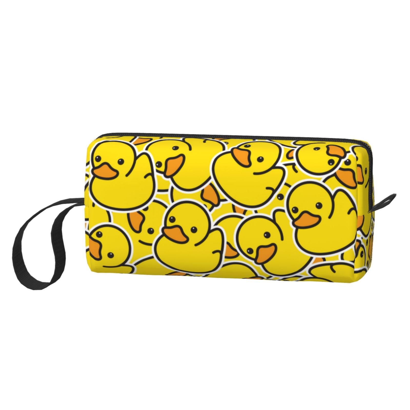 Cute Duck Cartoon Makeup Bag - Small Cosmetic Organizer with Handle, Portable Travel Toiletry Pouch for Women & Girls | Perfect for Travel, Gym, and Daily Essentials Storage