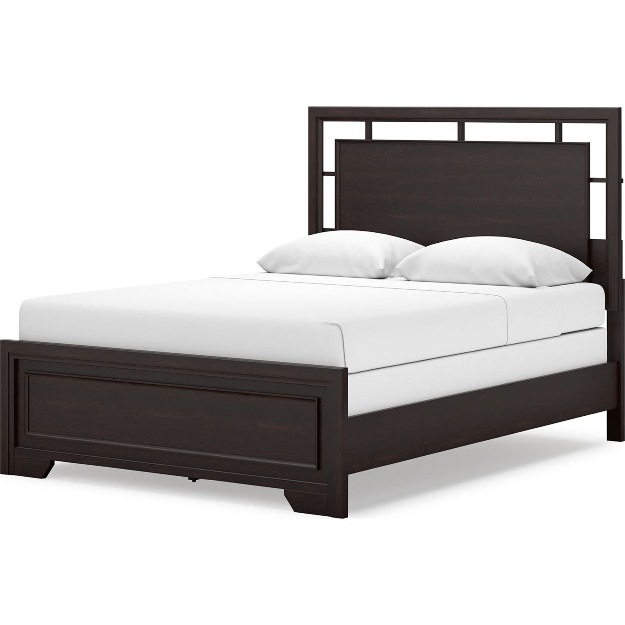 Covetown Queen Panel Bed Frame - Elegant Upholstered Headboard & Sturdy Metal Support for Bedroom Decor | Perfect for Master Bedroom, Guest Room & Apartment